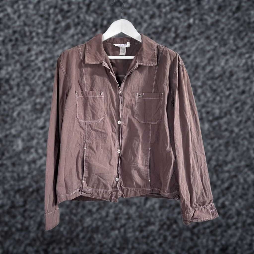 Vintage Fresh Produce Womens Button-Front Brown Jacket Size XXL Cotton Casual Lightweight Size XXL / US 16-18 / IT 52-54 - 1 Thumbnail