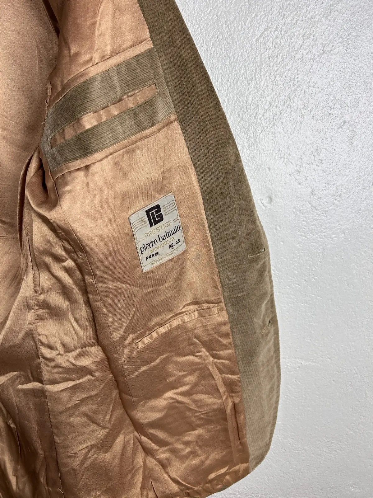 Balmain 70s Vintage Pierre Balmain Velluti Cantoni Velour Blazer Size 48R - 10 Thumbnail