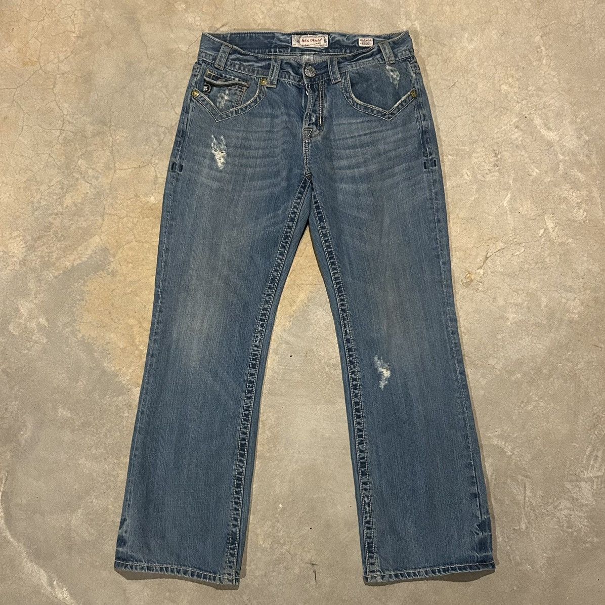 Mek Denim Vintage Y2K Mek Denim Bootcut Distressed Faded Jeans Cyber Size US 32 / EU 48 - 5 Thumbnail