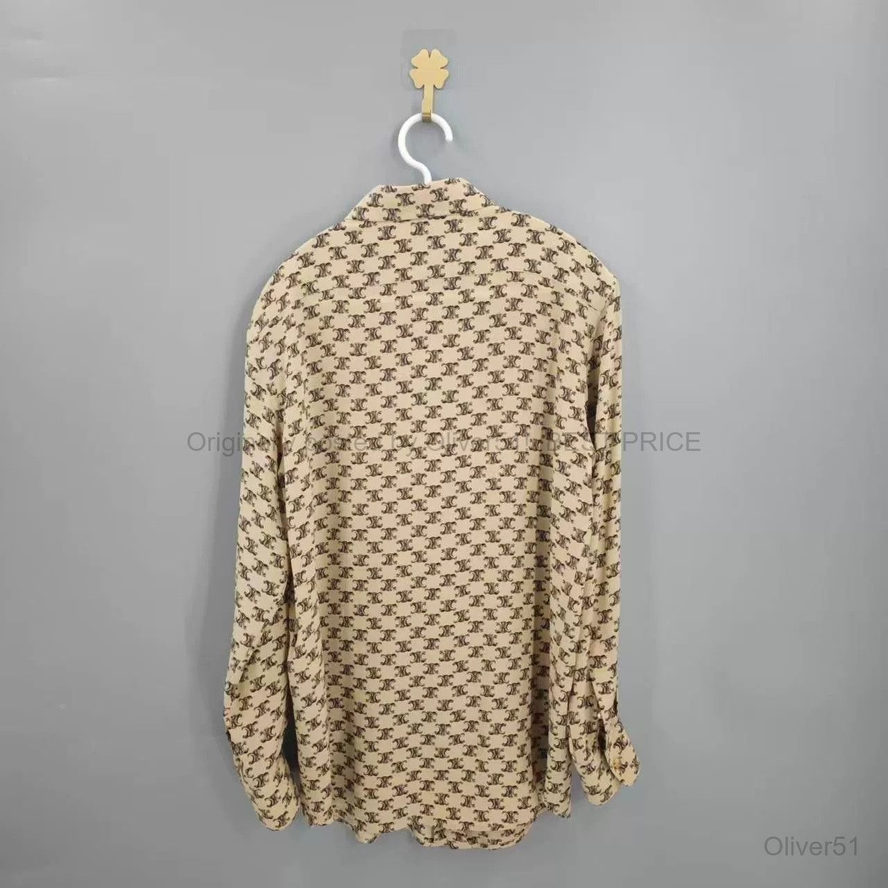 Celine Celine Allover Triomphe Logo Crew Neck Silk BFAJMNO511 Size US XXS / EU 40 - 2 Thumbnail