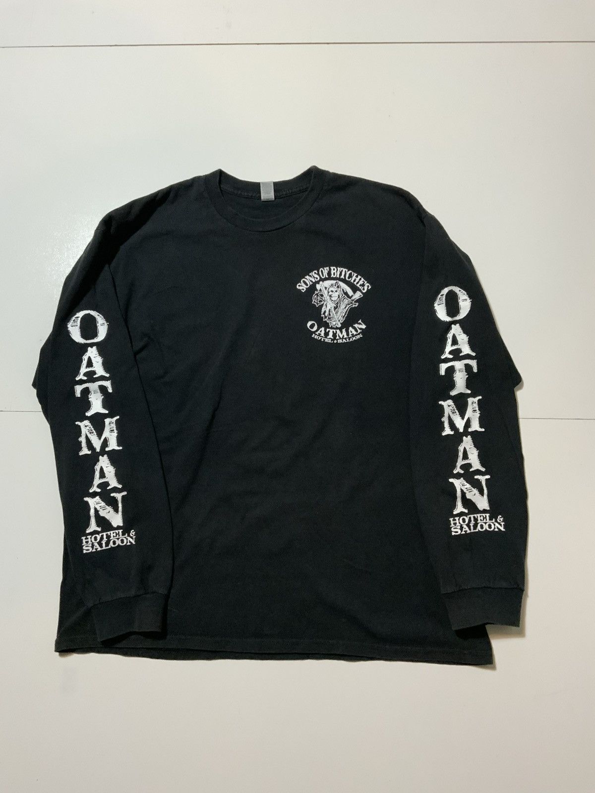 Other Oatman Hotel & Saloon Anarchy Skull Grim Reaper L/S T-Shirt Size US M / EU 48-50 / 2 - 2 Thumbnail