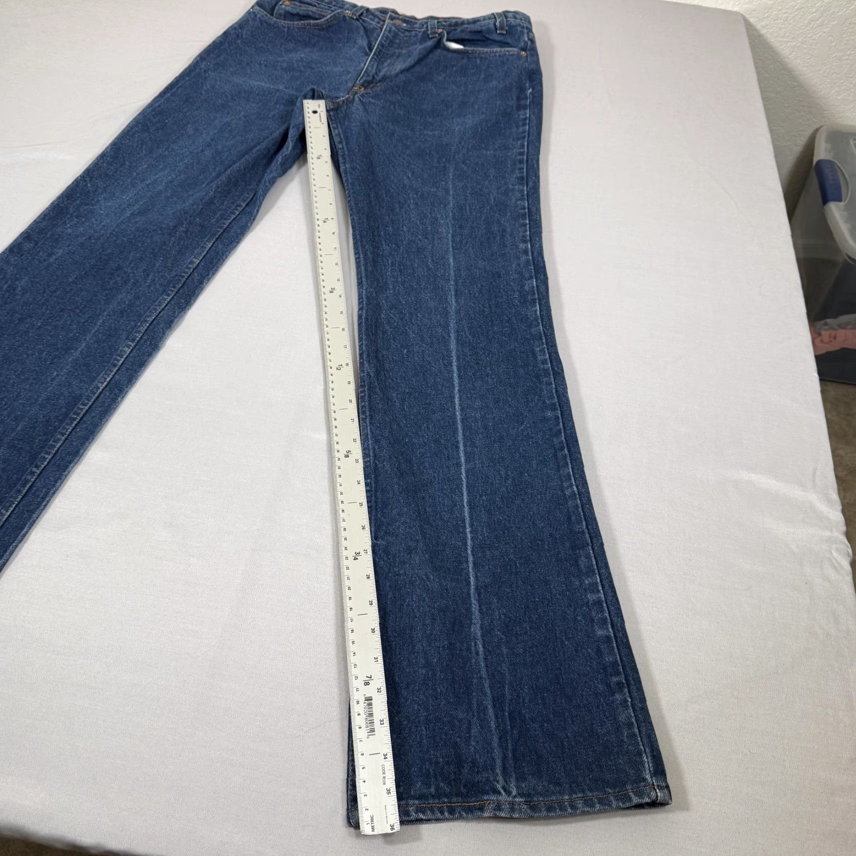 Levi's VINTAGE Levi's Jeans Mens 34x36 Blue 517 Orange Tab Bootcut Denim Pants Western 80s 90s USA Mens jeans Size US 34 / EU 50 - 3 Thumbnail