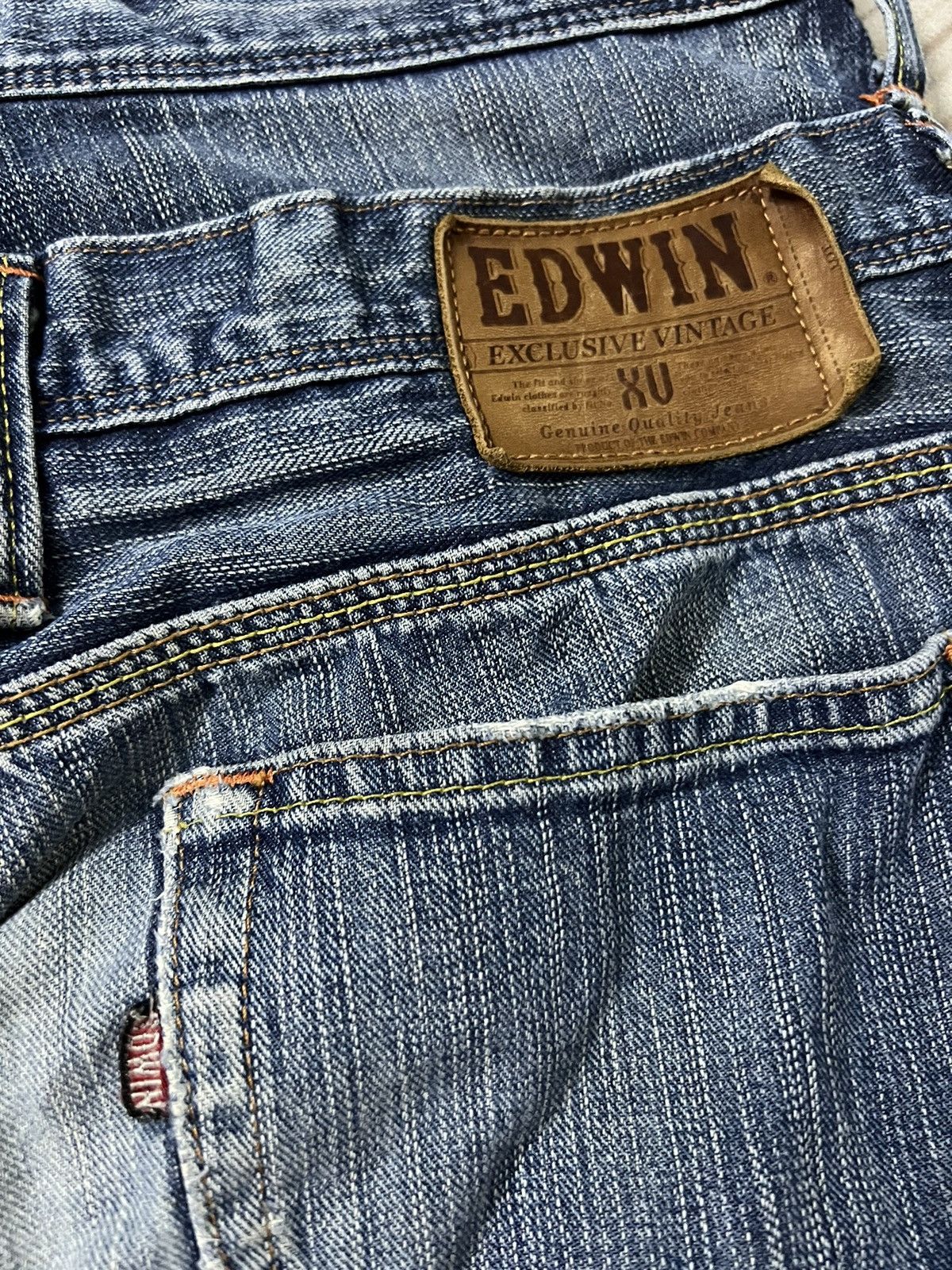 Edwin × If Six Was Nine VTG EDWIN DOUBLE WAIST DISTRESSED JEANS VERY RARE Size US 31 - 18 Thumbnail