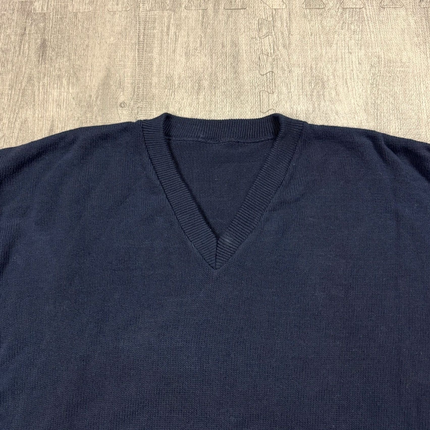 Vintage VINTAGE McBRIAR Football Coach Sweater - V-Neck Knit Cotton Pullover, Blue, Mens Large, 80s Size US L / EU 52-54 / 3 - 2 Thumbnail