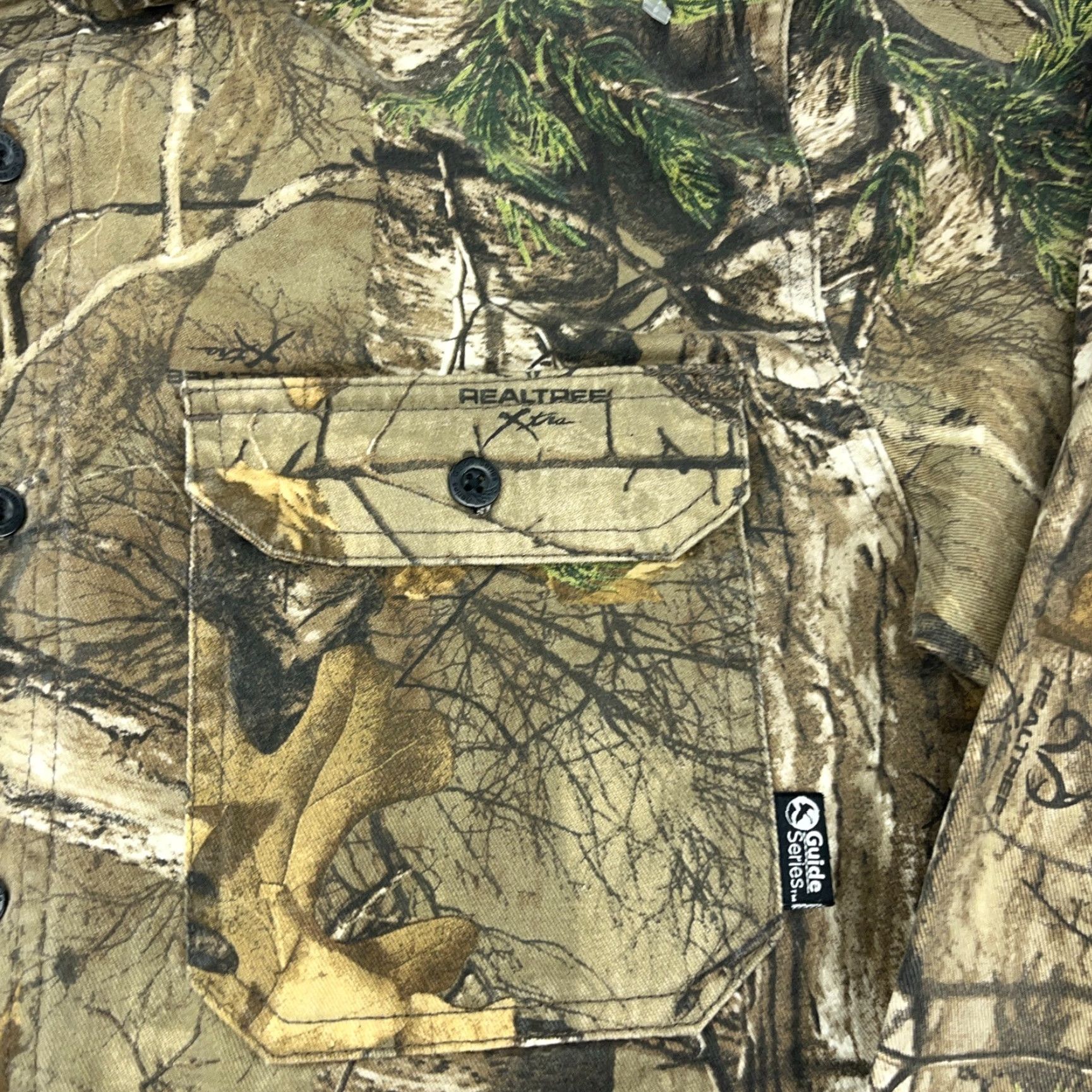 Realtree VINTAGE RealTree Camo Shirt Men Medium Brown Button Up Twill Denim Guide Series VTG Y2K Size US M / EU 48-50 / 2 - 4 Thumbnail