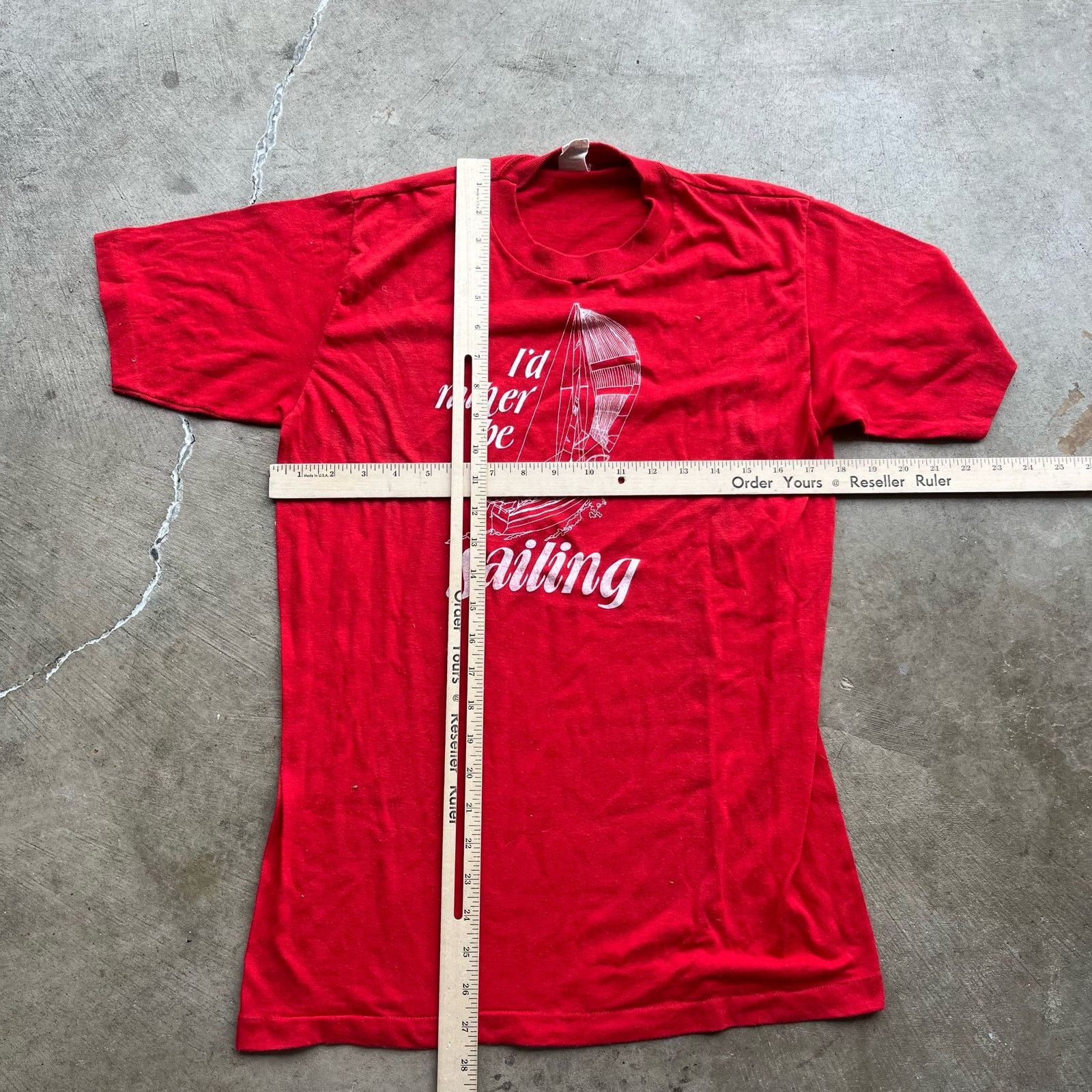 Vintage VINTAGE 80S SINGLE STITCH ID RATHER BE SAILING SHIRT LRG Size US L / EU 52-54 / 3 - 4 Thumbnail