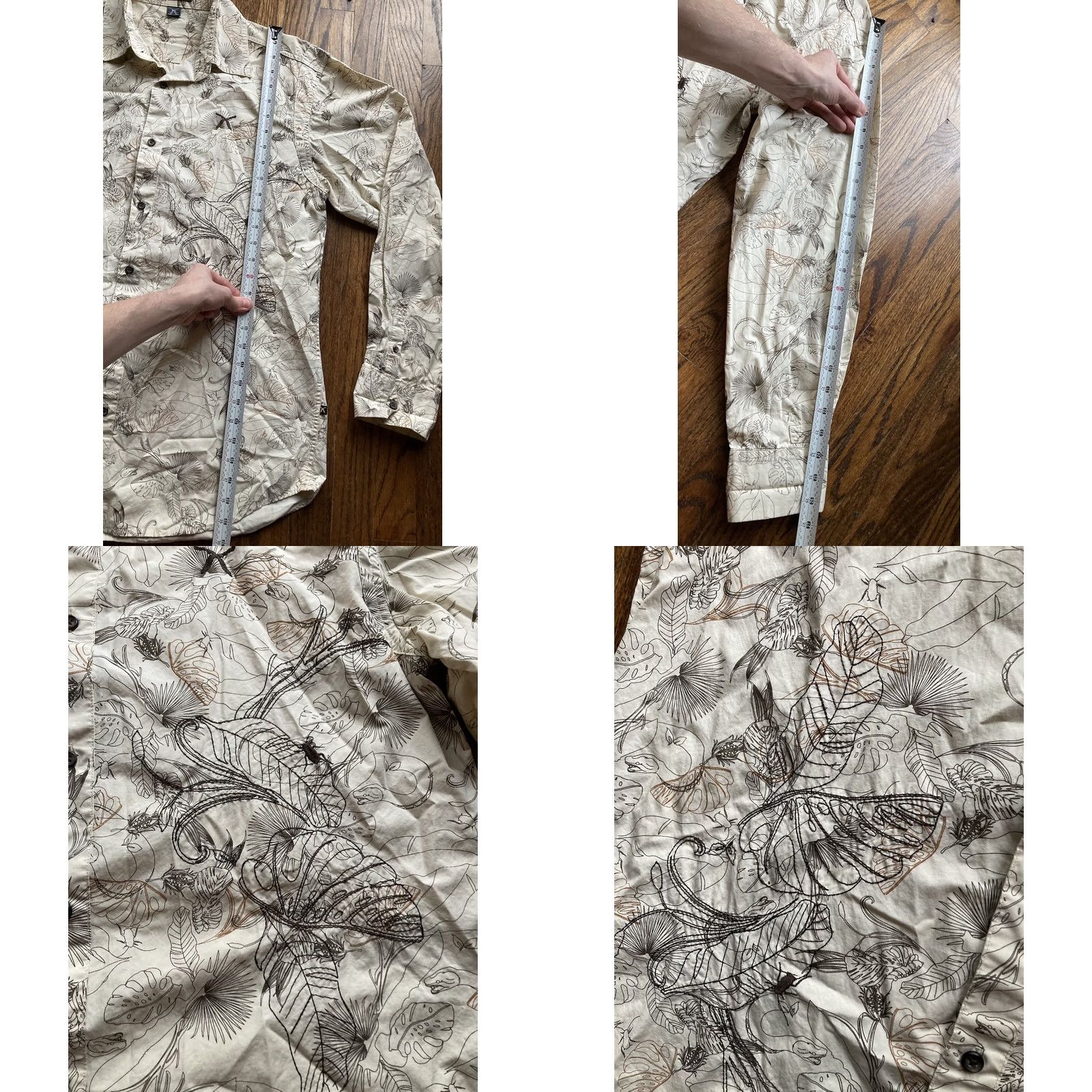 Vintage VINTAGE Artful Dodger Button-Up Shirt Mens XL AOP Embroidered Beige Size US XL / EU 56 / 4 - 8 Thumbnail