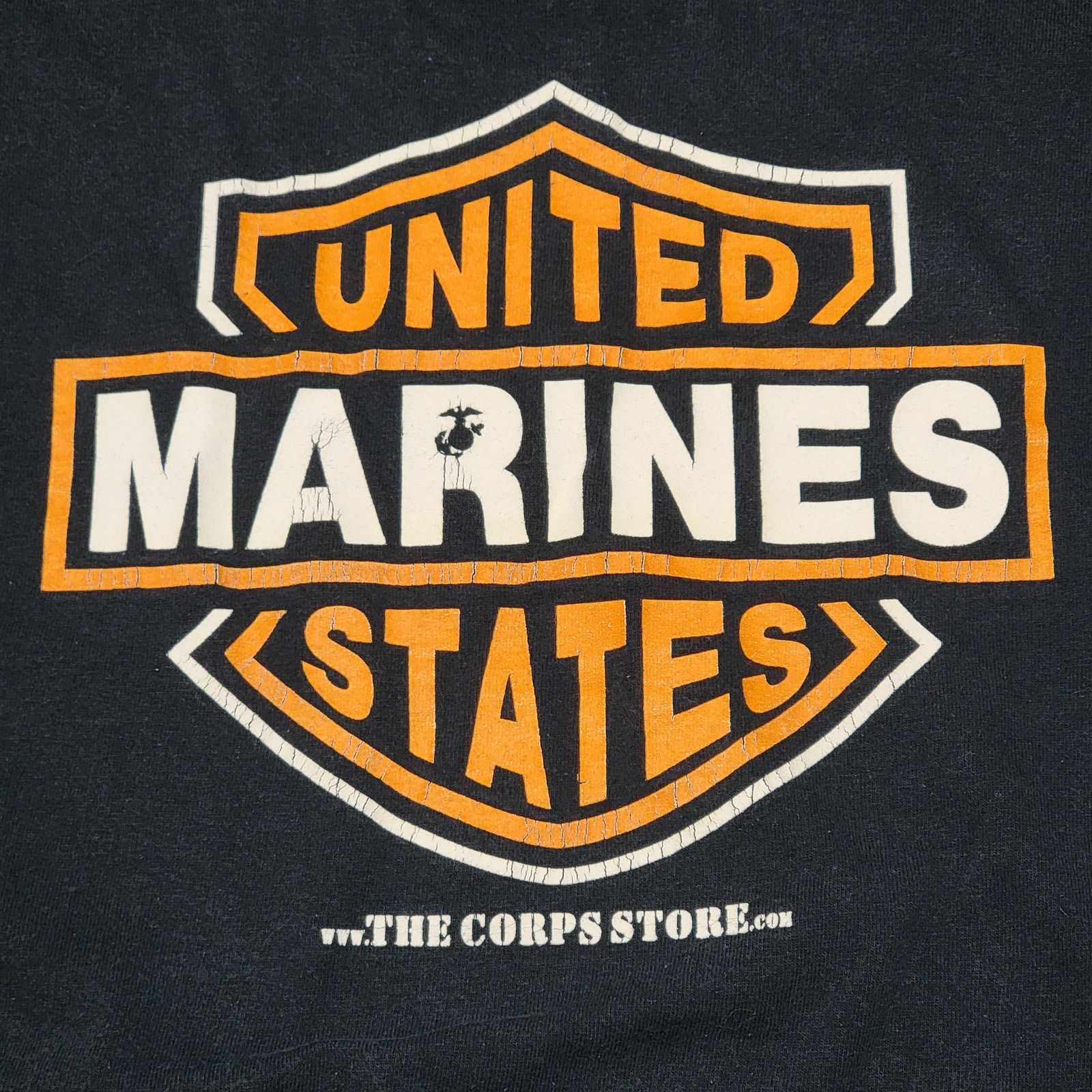 Gildan US Marines LS Unisex Tee Harley Davidson Style - Size Medium Size US M / EU 48-50 / 2 - 2 Thumbnail