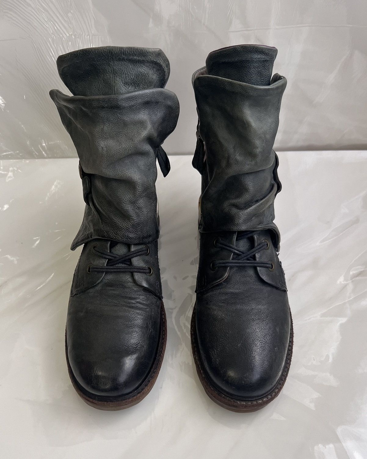 A.S.98 As 98 Airstep Zipper Boho Biker Green distressed boot Size US 8 / IT 38 - 12 Thumbnail