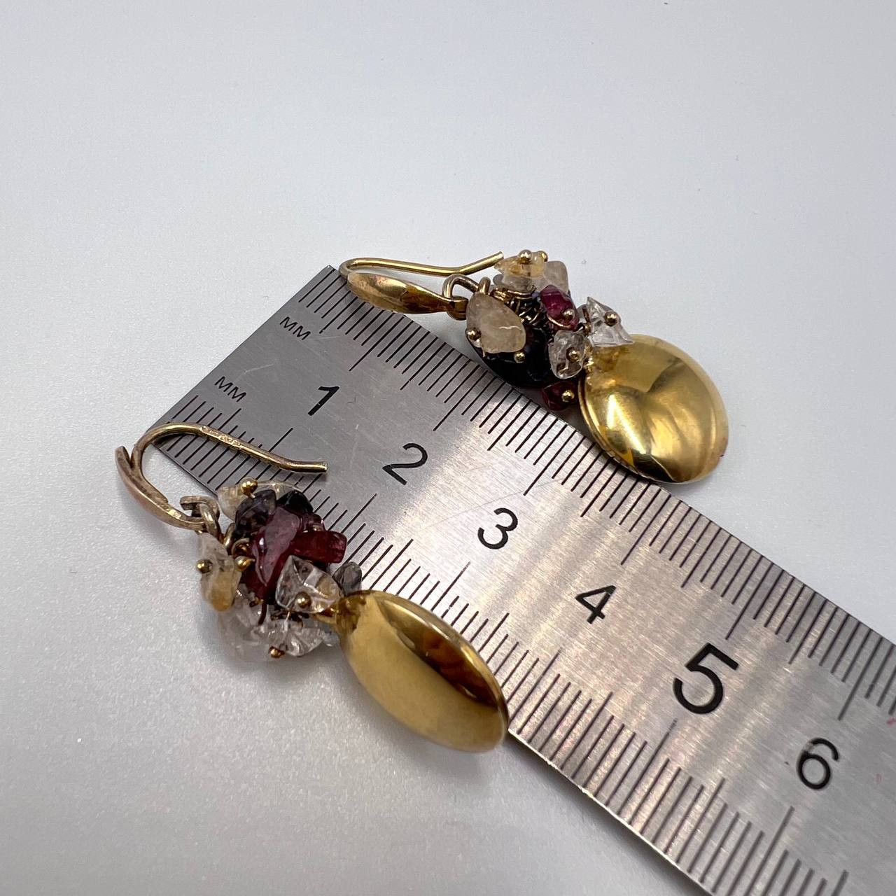 Vintage Gilt Sterling Silver Vintage Earrings Quartz Gemstone Signed Size ONE SIZE - 8 Thumbnail