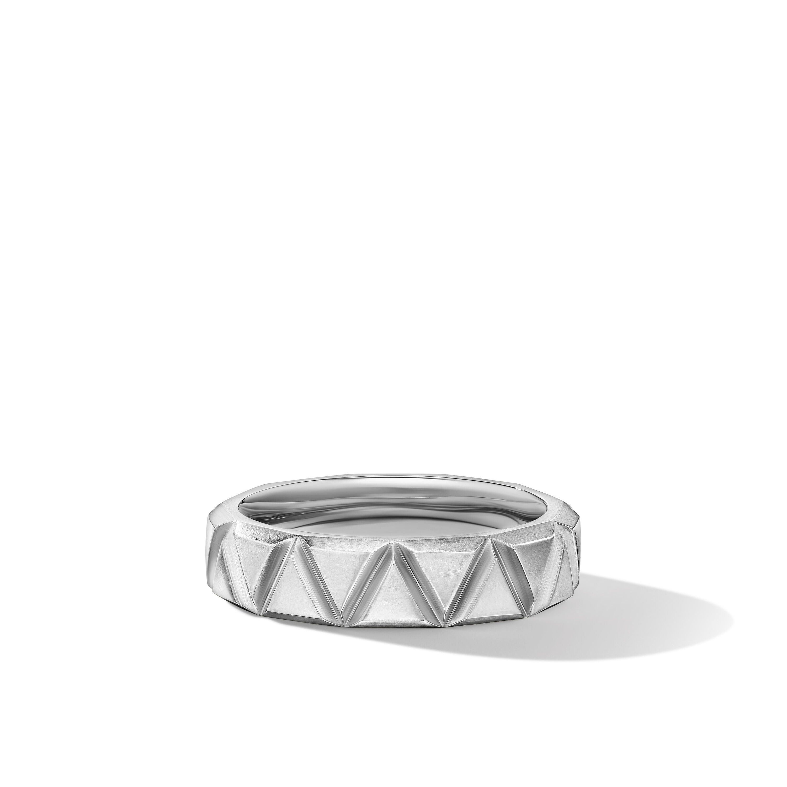 David Yurman o1w1db10325 Size:OS/ Faceted Triangle Band Ring in Silver Size ONE SIZE - 1 Thumbnail