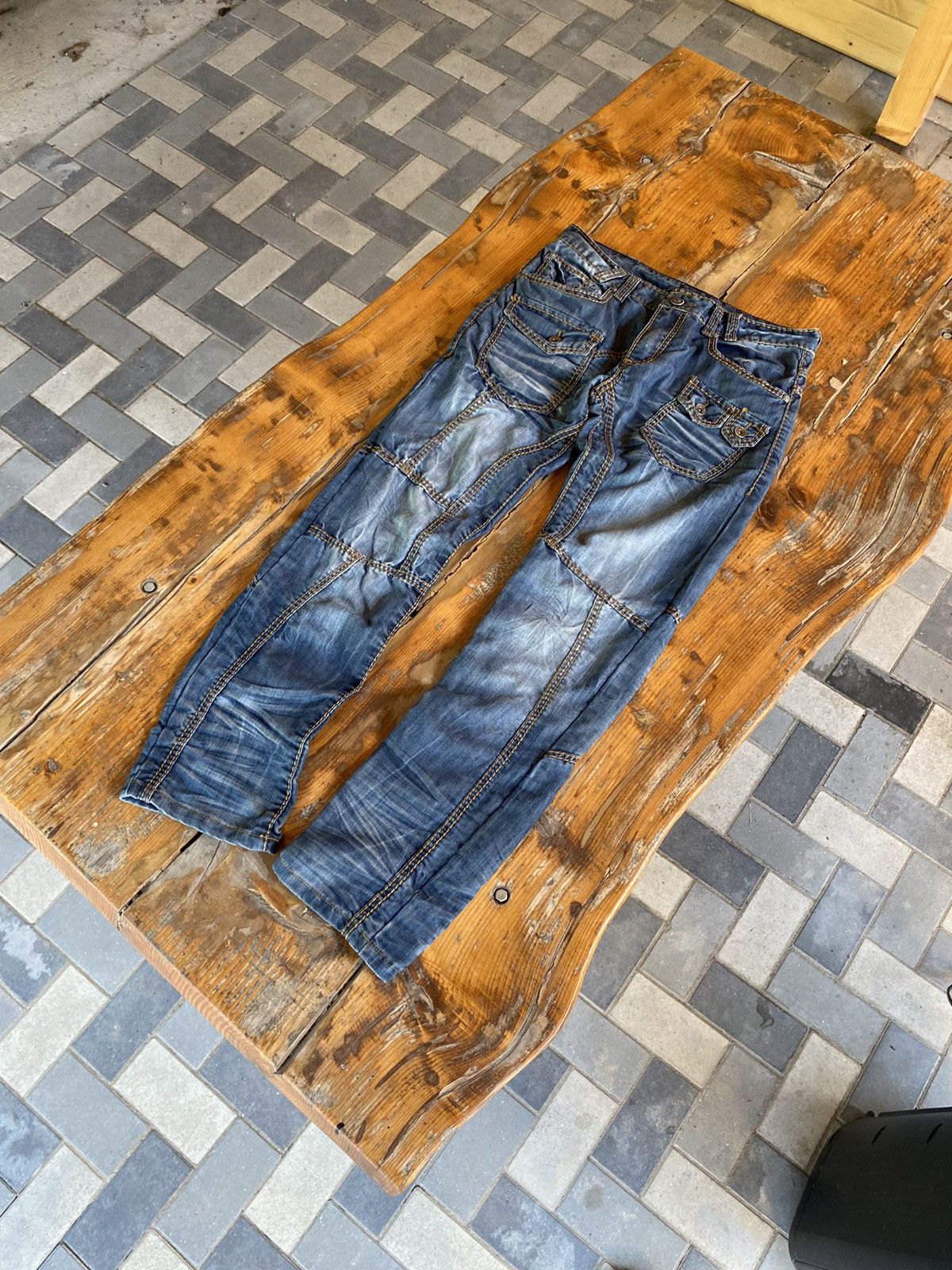 If Six Was Nine DISTRESSED JEANS Denim multi pocket y2k lgb style Size US 32 / EU 48 - 16 Thumbnail