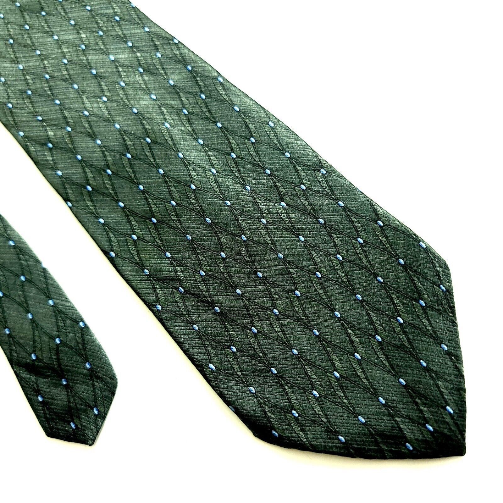 Dockers Dockers Khakis Green Blue Geometric Metallic Print Silk Tie Size ONE SIZE - 1 Thumbnail