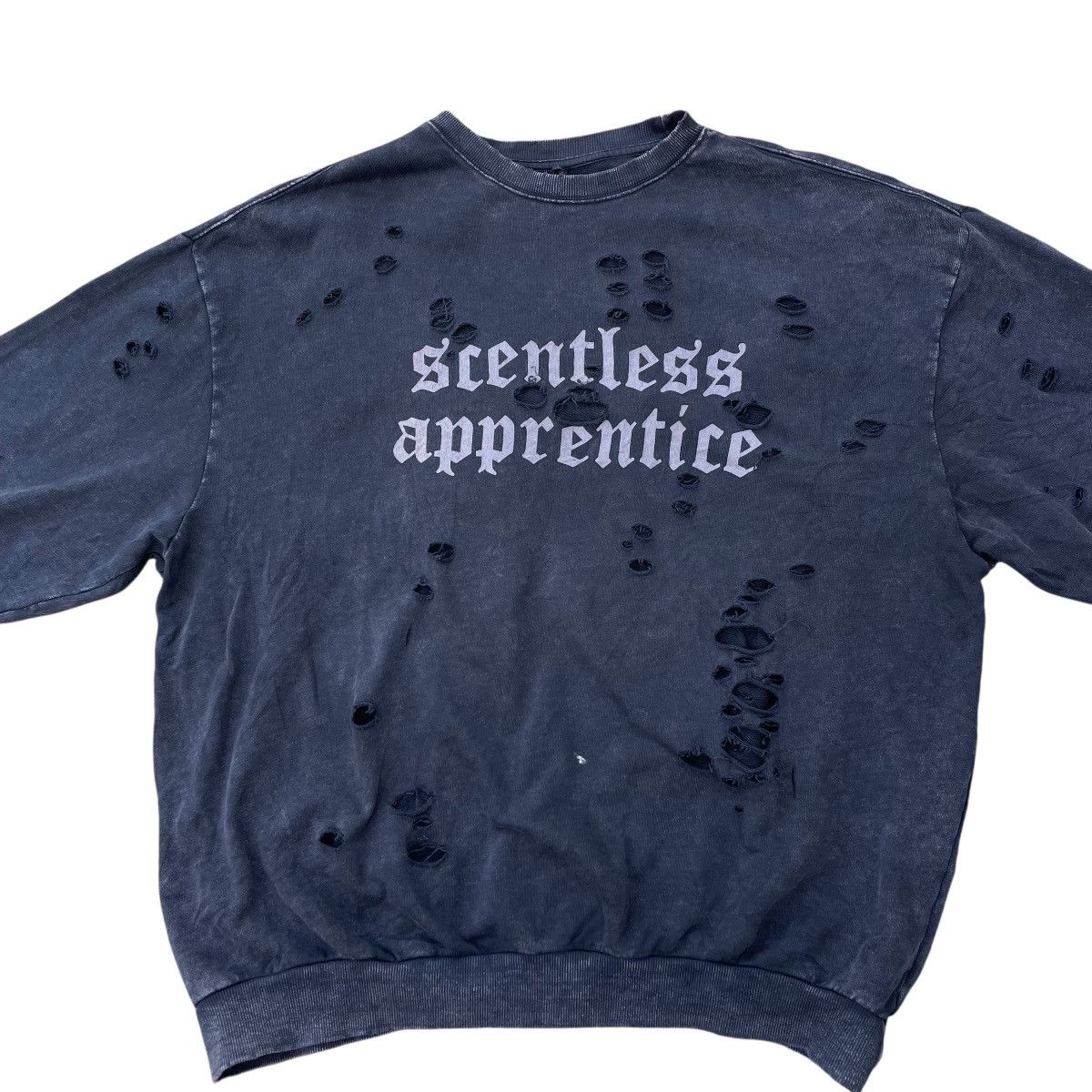 Number (N)ine 🇯🇵 HALHAM SCENTLESS APPRENTICE NIRVANA DESTROYED TSHIRT Size US XL / EU 56 / 4 - 3 Thumbnail