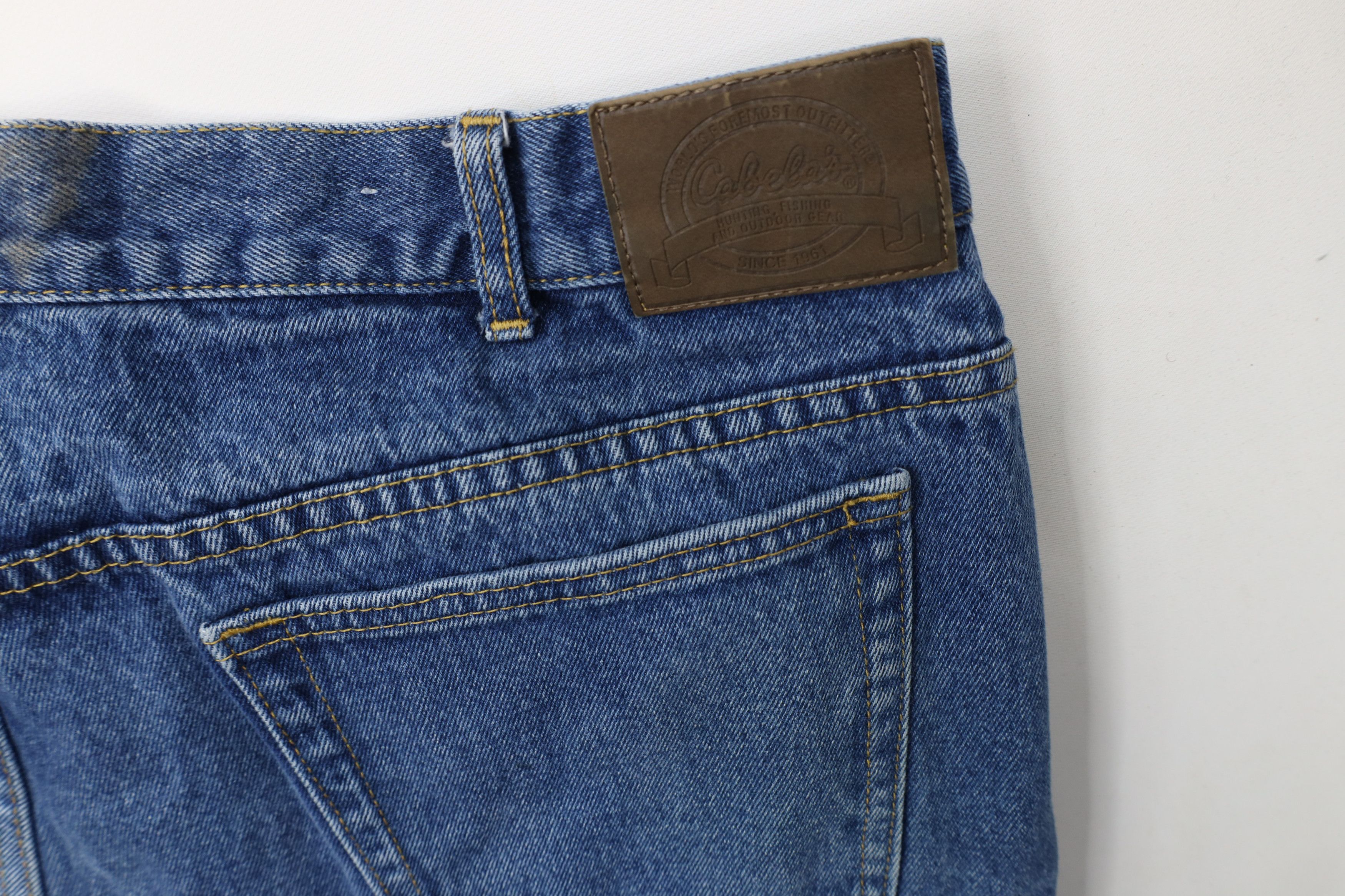 Cabelas Vintage Cabelas Heavyweight Flannel Lined Denim Jeans Blue Size US 42 / EU 58 - 14 Thumbnail