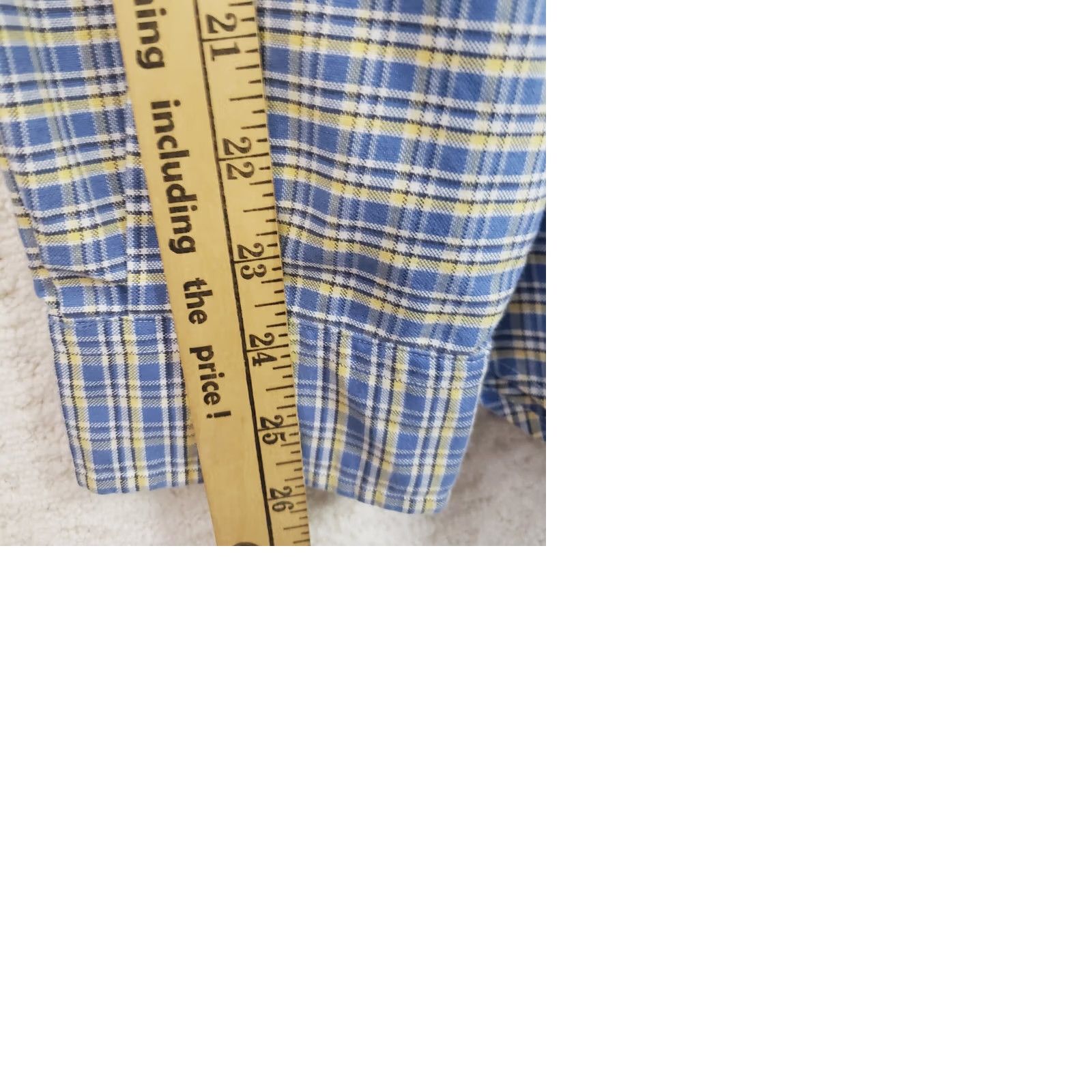 Ralph Lauren Ralph Lauren Men’s Button-Down Shirt XL Blue Yellow Plaid Chambray Classic Fit Size US XL / EU 56 / 4 - 10 Thumbnail