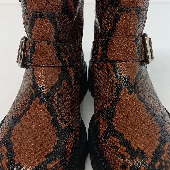 Jimmy Choo Jimmy Choo Youth II Cuoio Snake Print Leather Biker Boots-36 Size US 6 / IT 36 - 10 Thumbnail