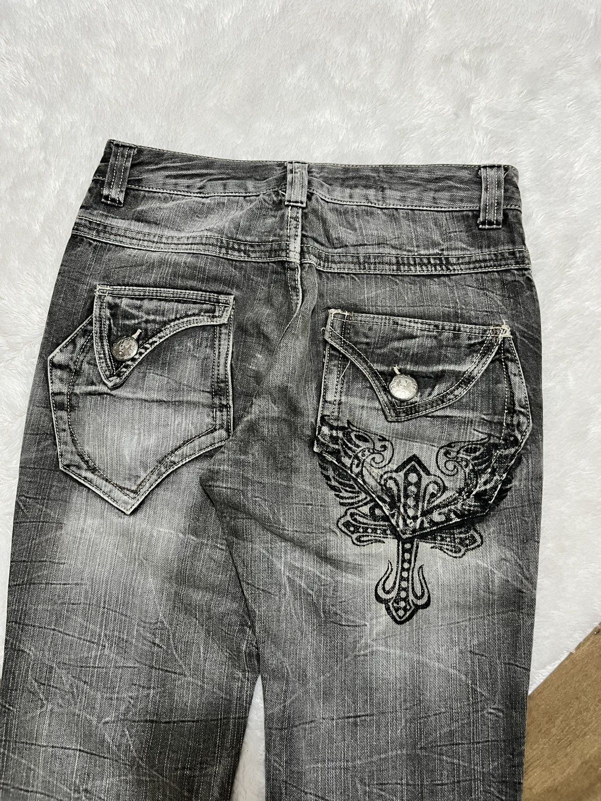 Other Blow By Blue Japanese Gothic Punk Zipper Washed Denim Jeans Size US 28 / EU 44 - 4 Thumbnail