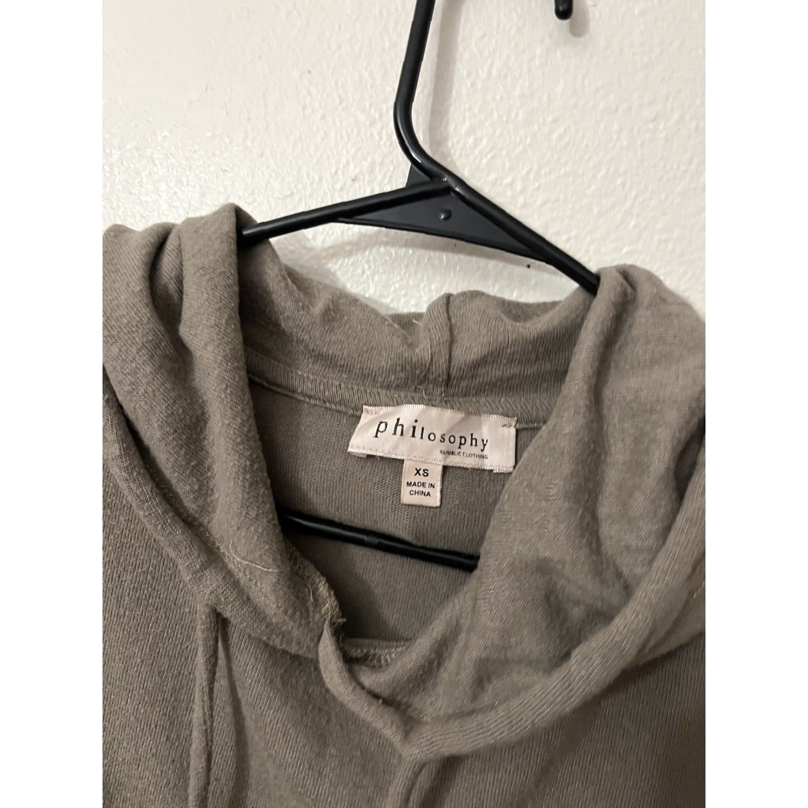 Vintage Philosophy Hoodie Pullover Womens Long Sleeve Cropped Brown XS Size Ladies Athletic Fleece Size XS / US 0-2 / IT 36-38 - 2 Thumbnail