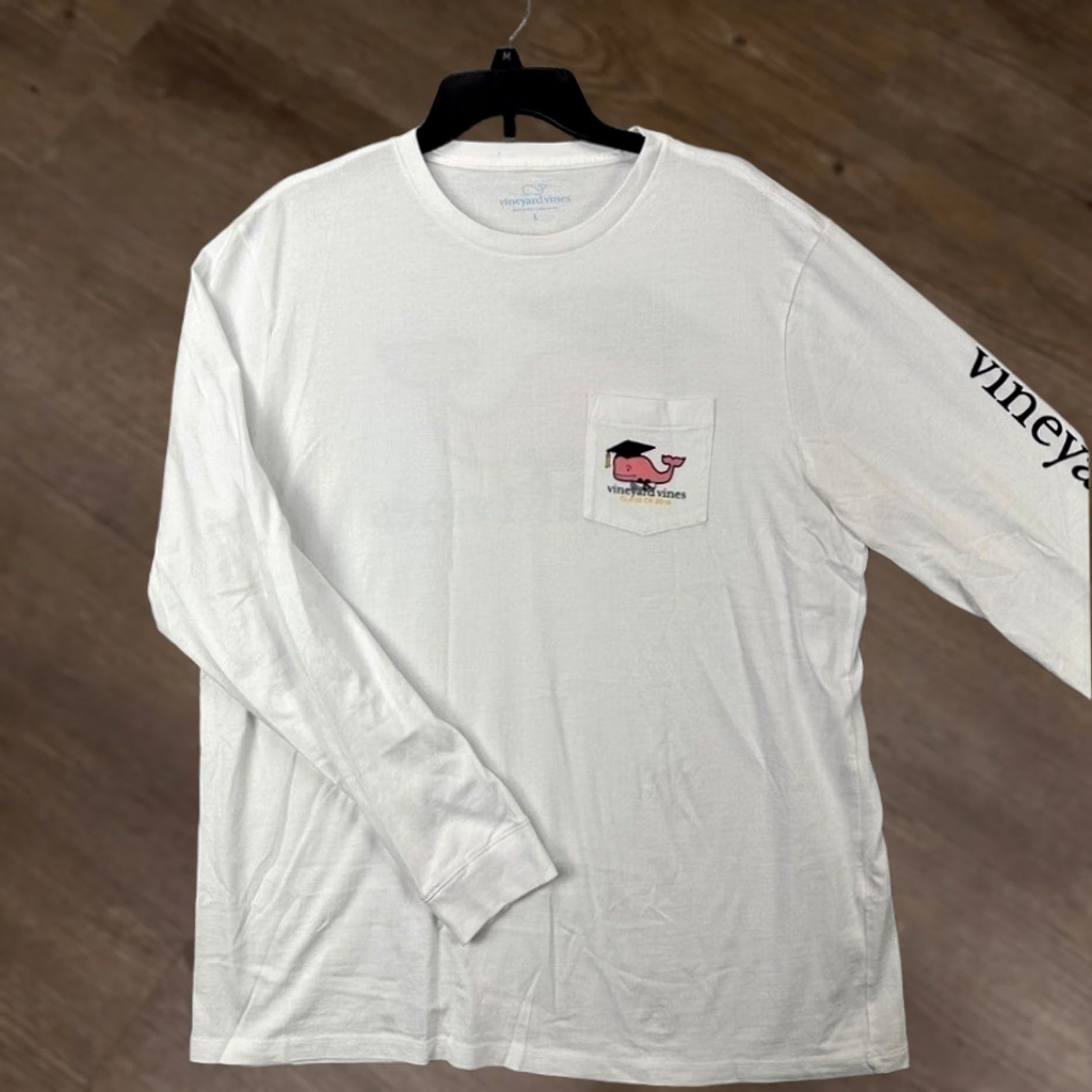 Vineyard Vines Vineyard Vines Shirt Adult Large White Class Of 2018 Long Sleeve Graphic Tee Men Size US L / EU 52-54 / 3 - 1 Thumbnail