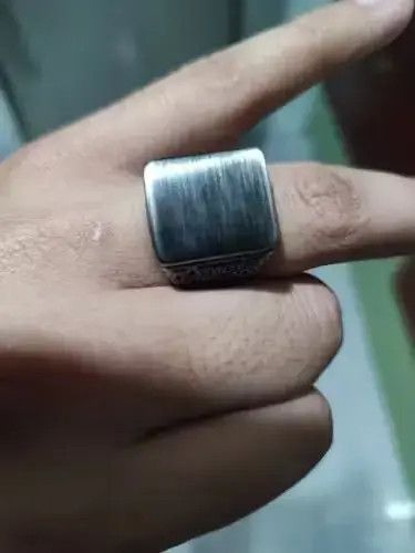 Other Vintage Black Brushed Pattern Stainless Steel Mens Ring Size ONE SIZE - 2 Thumbnail