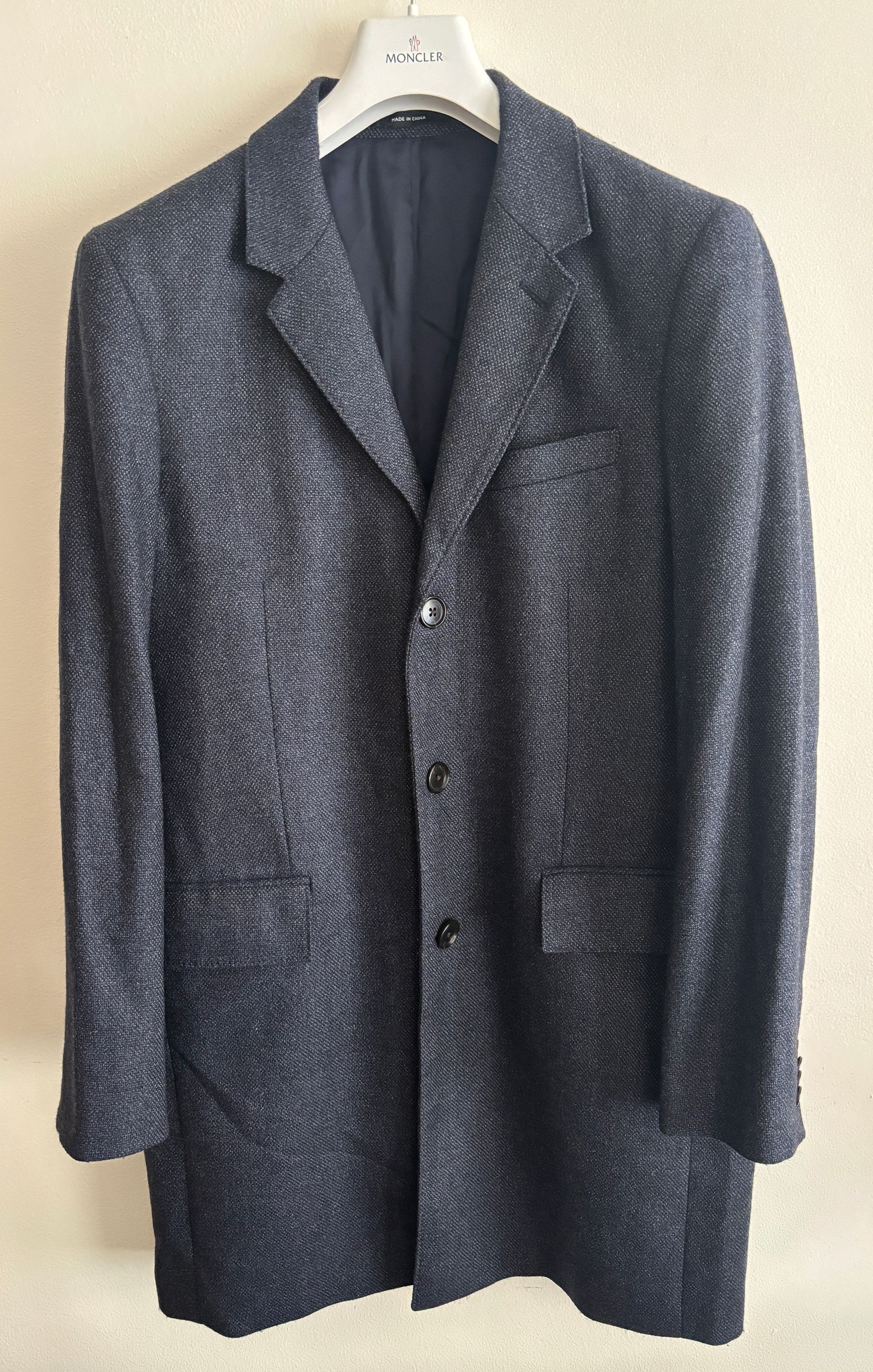 Club Monaco $600 Loro Piana Blue Wool Dream Tweed Overcoat/ Car Coat Size US M / EU 48-50 / 2 - 6 Thumbnail