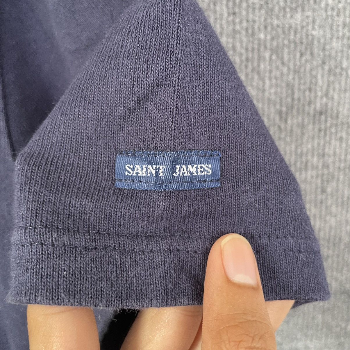 Designer × Saint James Saint James Blank Navy Basic T Shirt Made in France Size US M / EU 48-50 / 2 - 3 Thumbnail