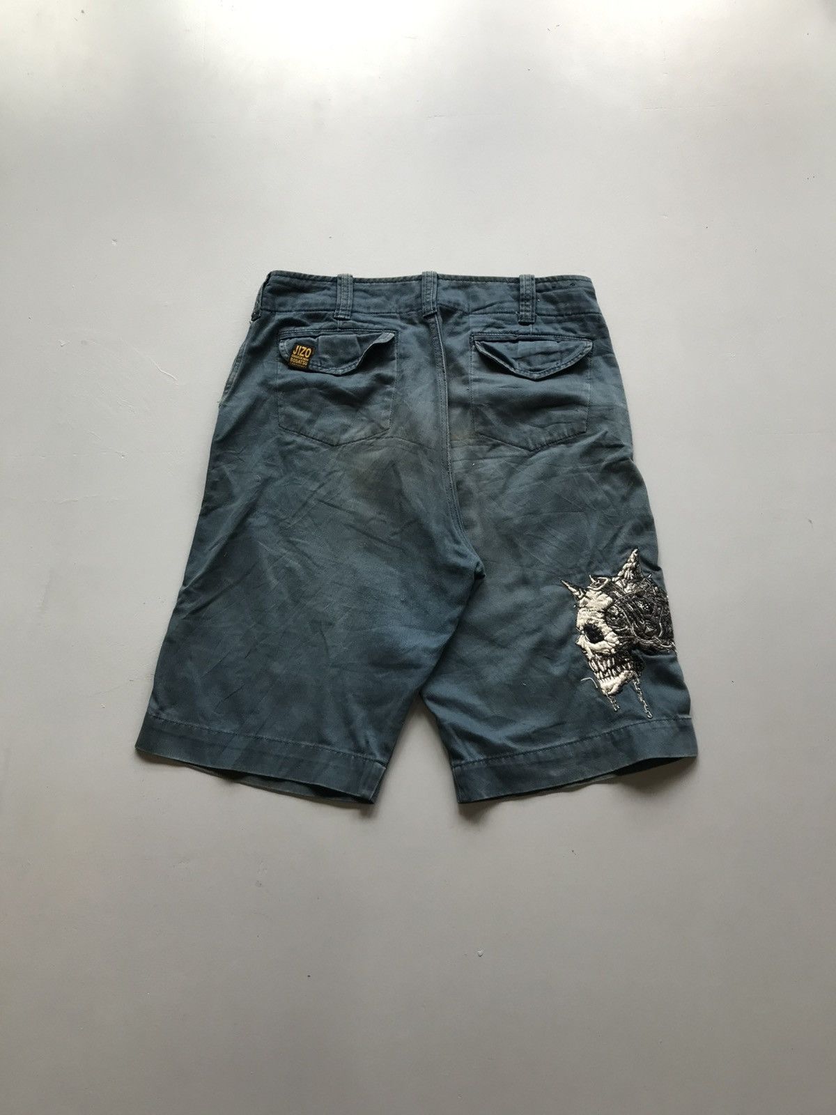 Japanese Brand Vintage Jizo crazy skull embroidered shorts Size US 34 / EU 50 - 1 Thumbnail