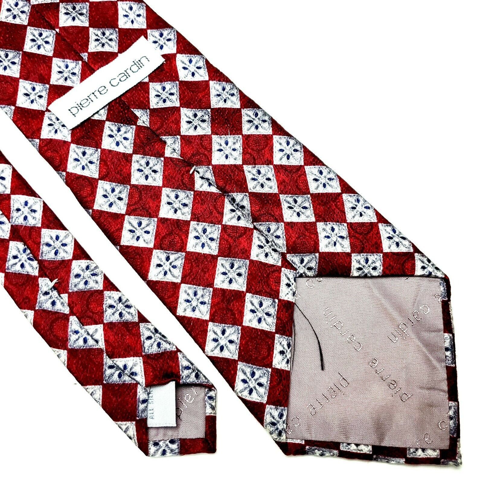 Pierre Cardin Pierre Cardin Silk Tie Red Print Floral Geometric Wide Size ONE SIZE - 5 Thumbnail