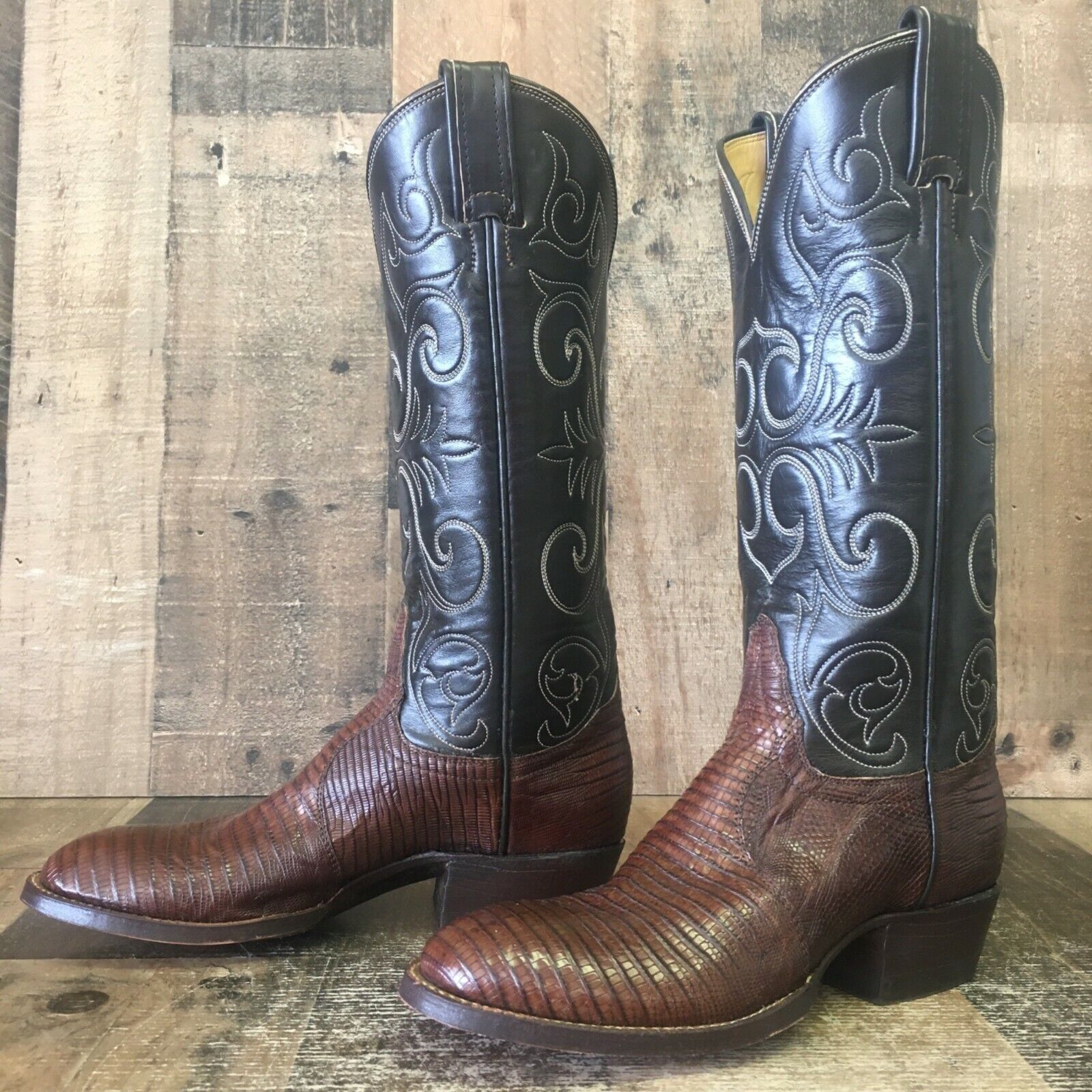 Tony Lama Tony Lama Vintage Gold Label Lizard Cowboy Boots Womens 4 B Size US 4 / IT 34 - 12 Thumbnail