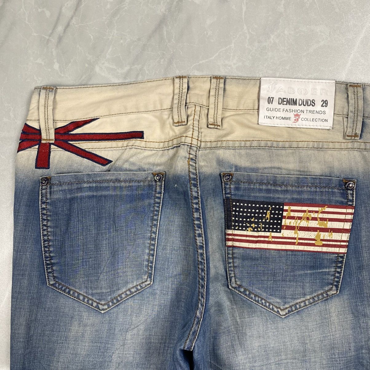 Other Fabder USA Flag Great Britain Washed Jeans Size US 34 / EU 50 - 4 Thumbnail
