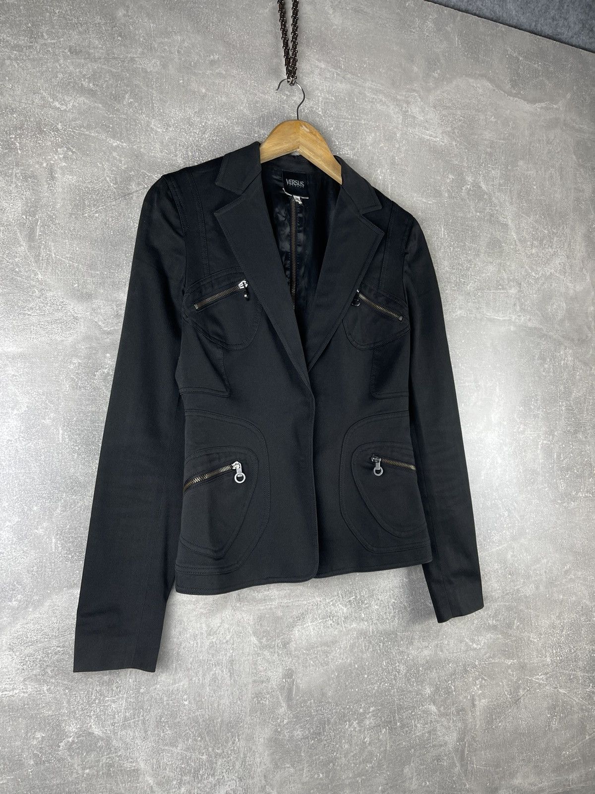 Versus Versace Versus Versace Archive 00s Black Zip Detail Tailored Jacket Size S / US 4 / IT 40 - 3 Thumbnail