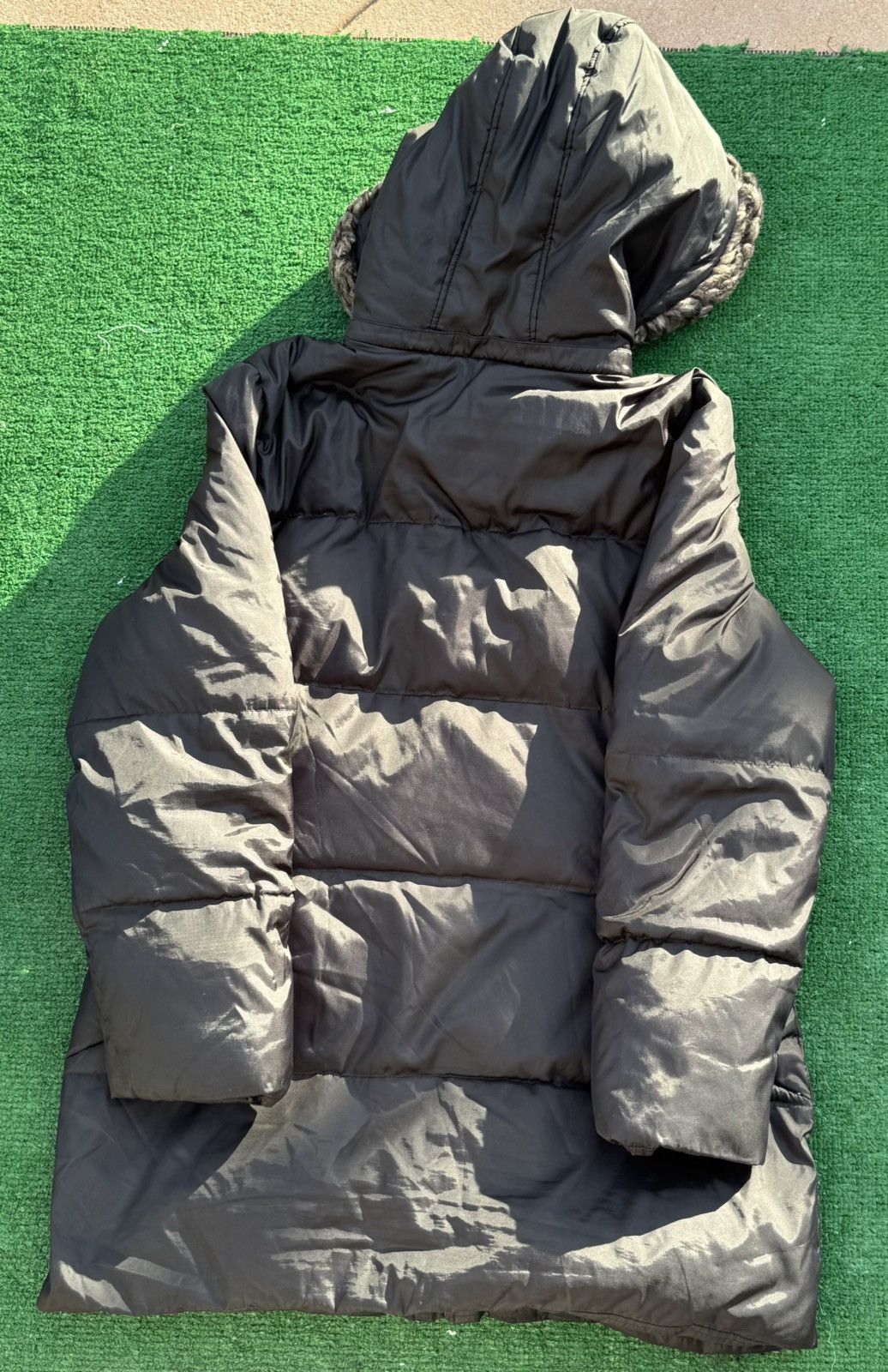 Other Anne Klein Puffer Coat w/ Fur Hood Size L / US 10 / IT 46 - 6 Thumbnail