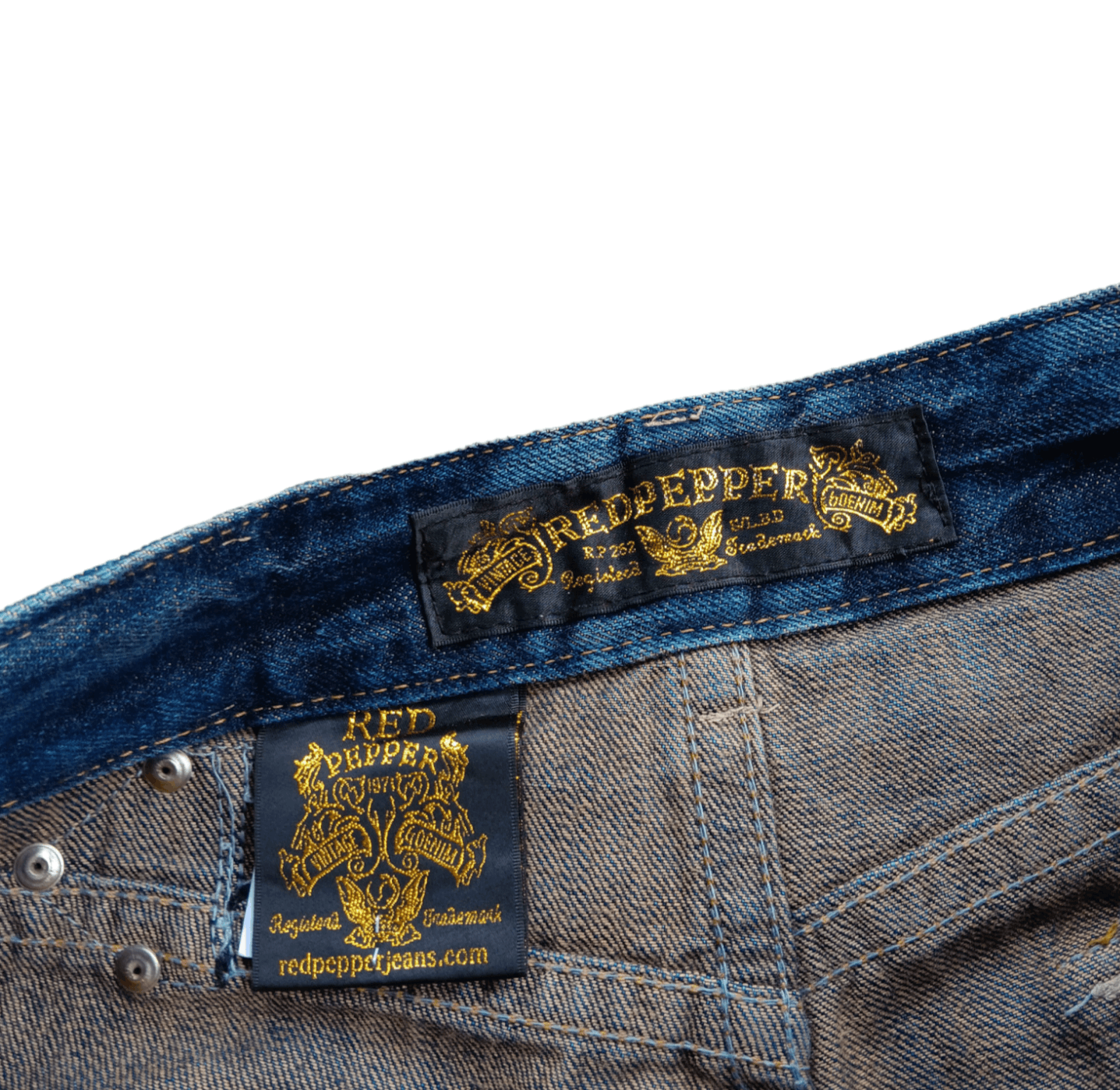 Vintage RARE! Vintage japan red peppers low rise flared denim pants Size US 30 / EU 46 - 9 Thumbnail
