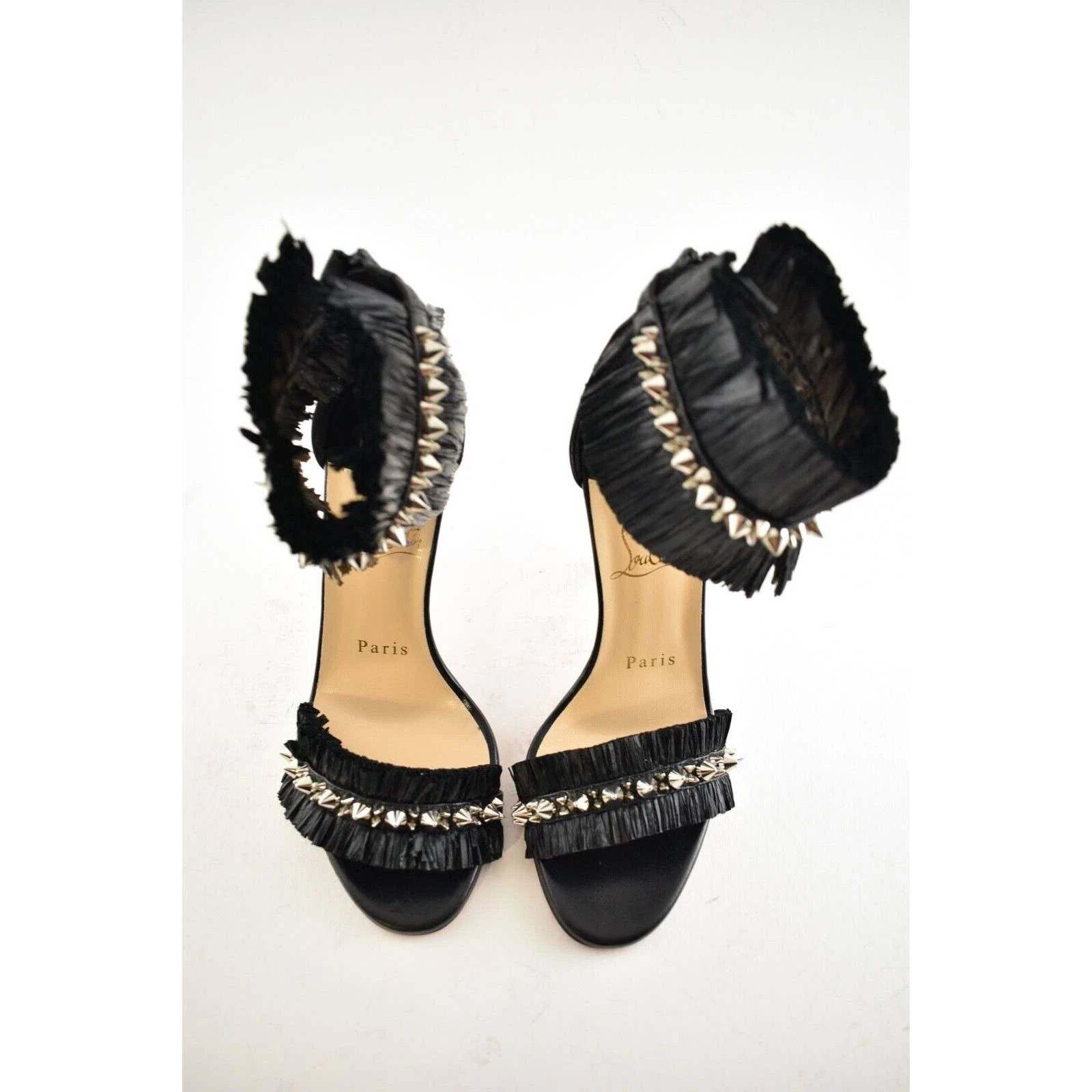 Christian Louboutin Christian Louboutin Poupedou 100 Raffia Sandal Heel Pump 35 Size US 5 / IT 35 - 7 Thumbnail
