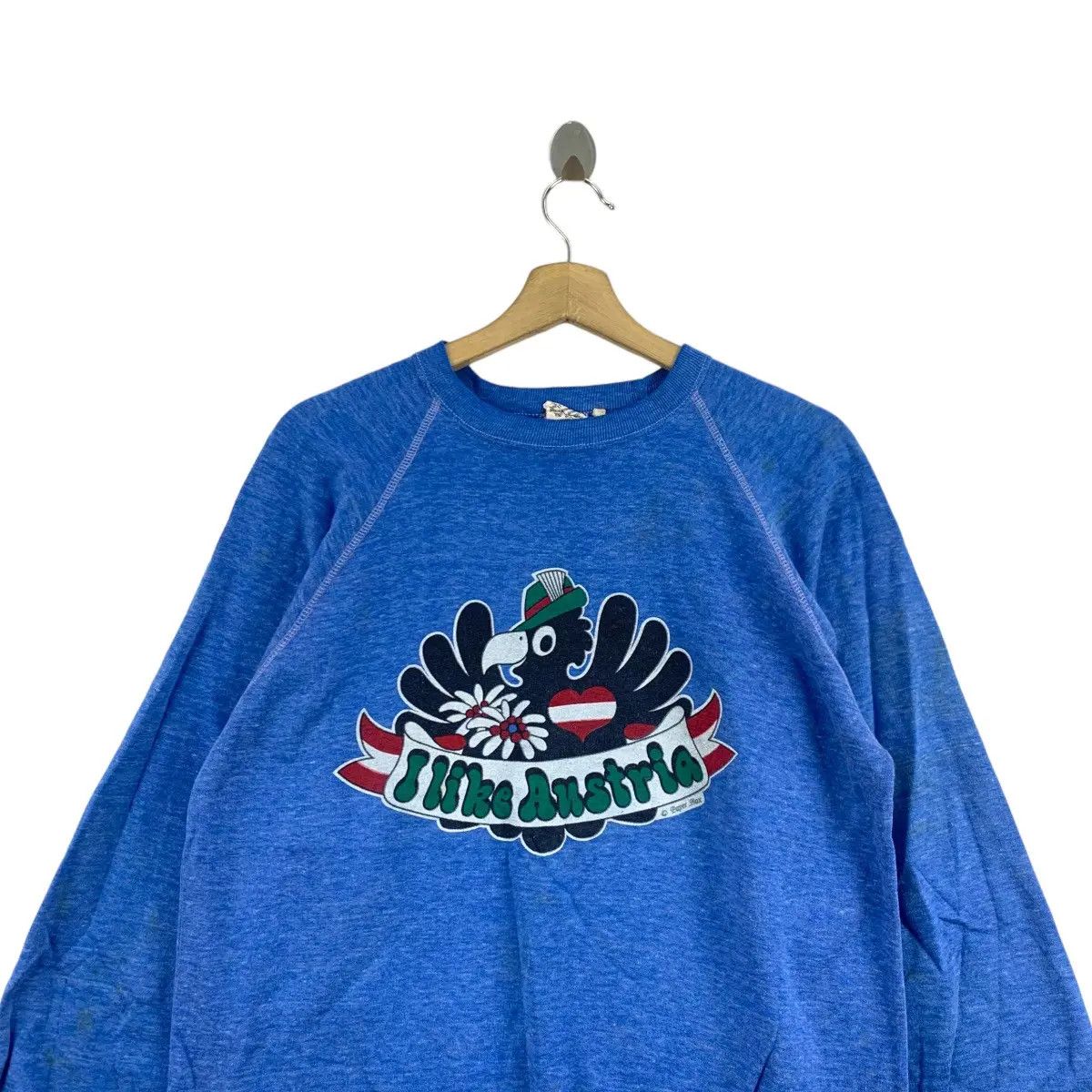 Vintage Vintage 80’ I LOVE AUSTRIA Eagle Mural Crown Sweatshirt Size L / US 10 / IT 46 - 6 Thumbnail
