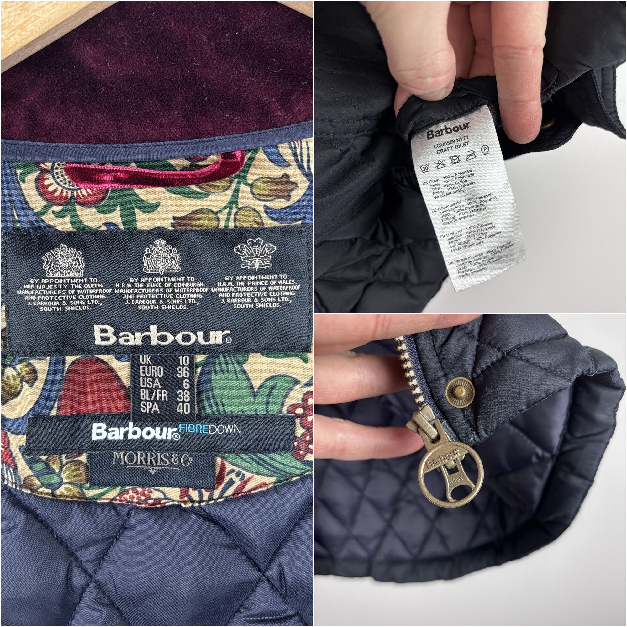 Barbour × Morris Barbour x Morris & Co Craft Gilet Quilted Vest US 6 Size M / US 6-8 / IT 42-44 - 10 Thumbnail