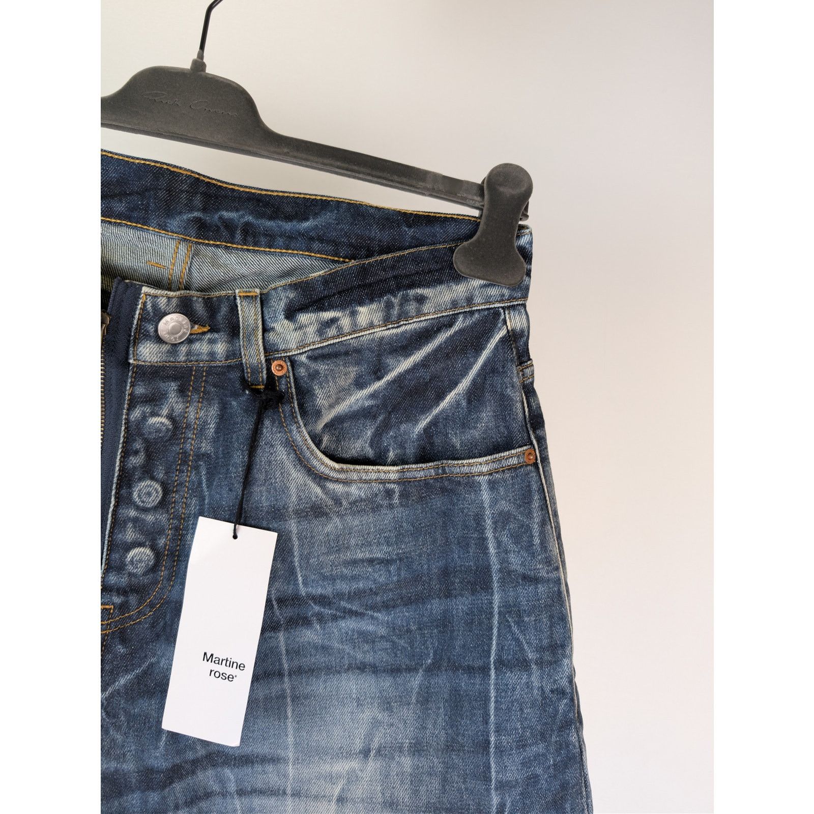 Martine Rose o1rshd1 Zip Denim Jean Short in Blue Acid Size US 32 / EU 48 - 5 Thumbnail
