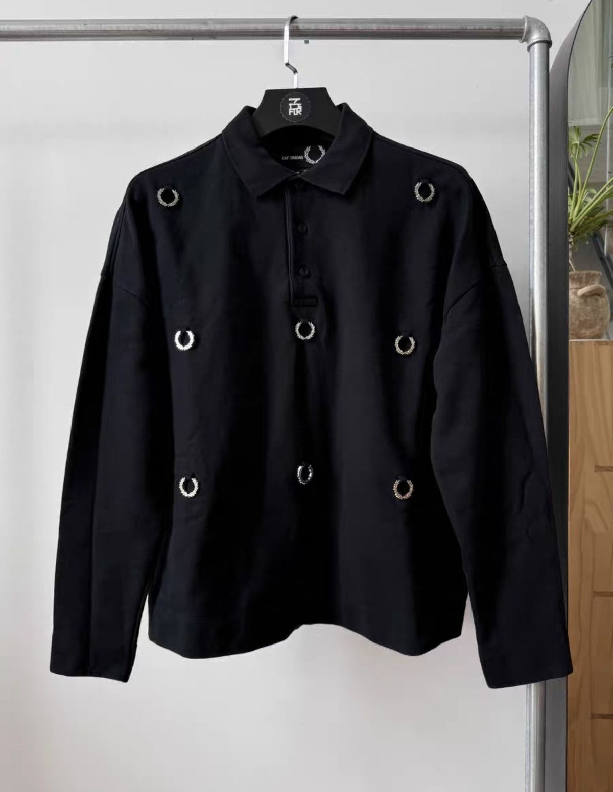 Raf Simons RAF SIMONS x Fred Perry Silver Laurel Wreath Hoodie Size US S / EU 44-46 / 1 - 1 Thumbnail