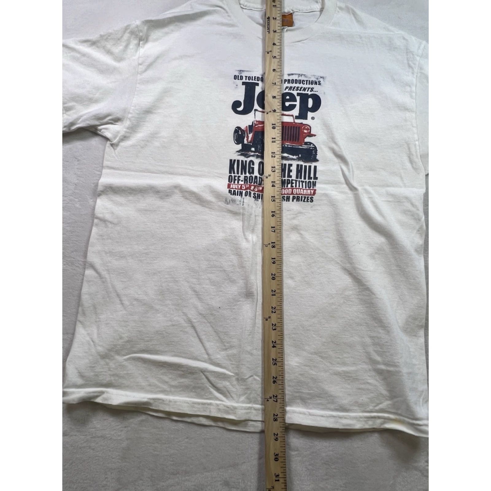 Jeep VINTAGE Jeep King Of The Hill Off Road Comp Men's T-shirt JEEP Shirt Regular Medium White Cotton Knit Logo - Size US L / EU 52-54 / 3 - 4 Thumbnail