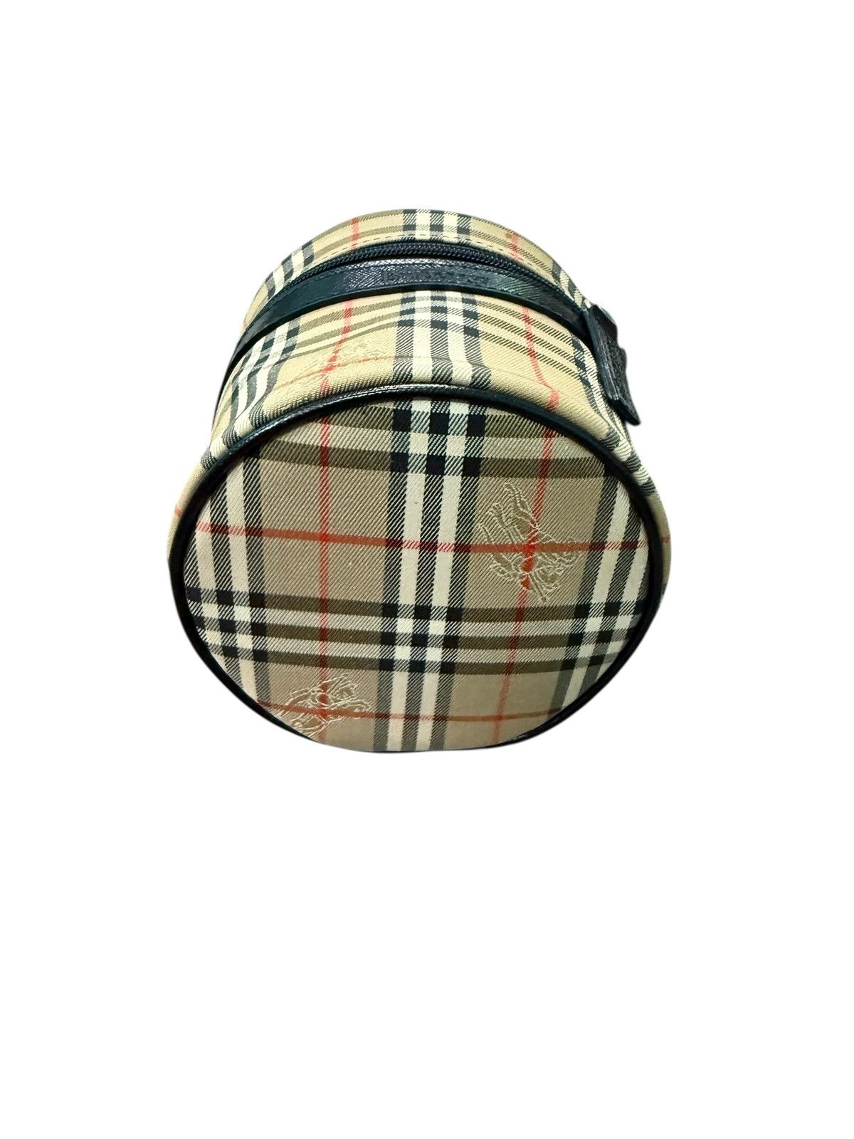 Burberry Prorsum VINTAGE BURBERRYS HAYMARKET CANVAS ROUND MINI VANITY BAG Size ONE SIZE - 12 Thumbnail