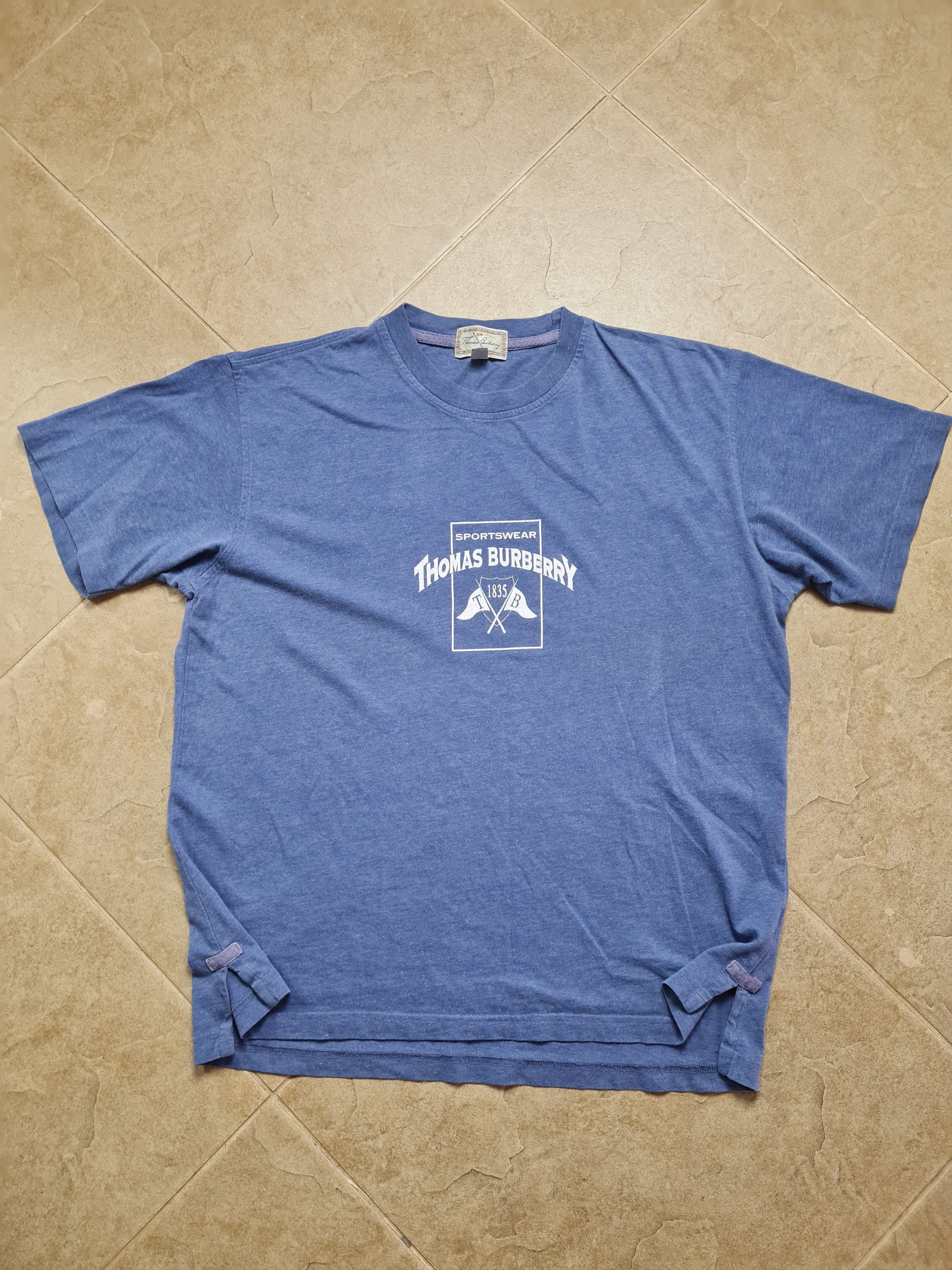 Burberry VintageThomas Burberry Big Logo T-shirt Retro Barberrys Size US L / EU 52-54 / 3 - 4 Thumbnail