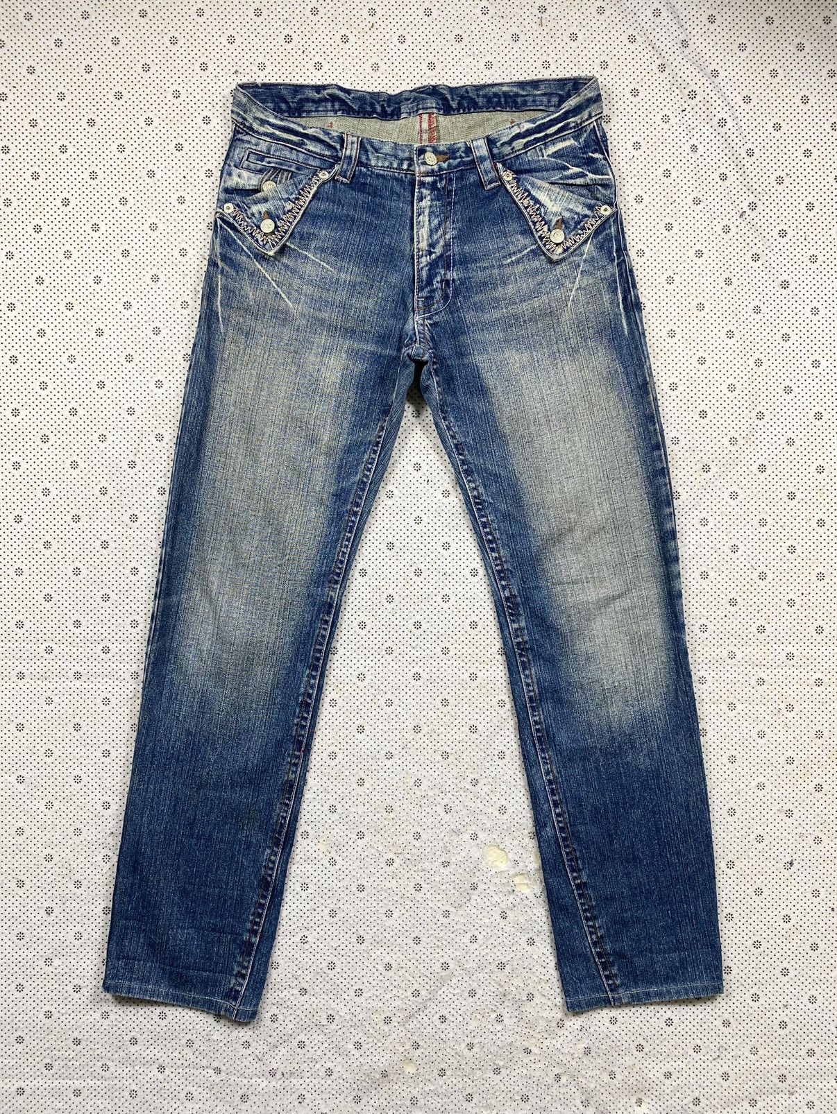 Other Extremely Patina Look Distressed Denim By B.S Raw Denim Size US 34 / EU 50 - 2 Thumbnail