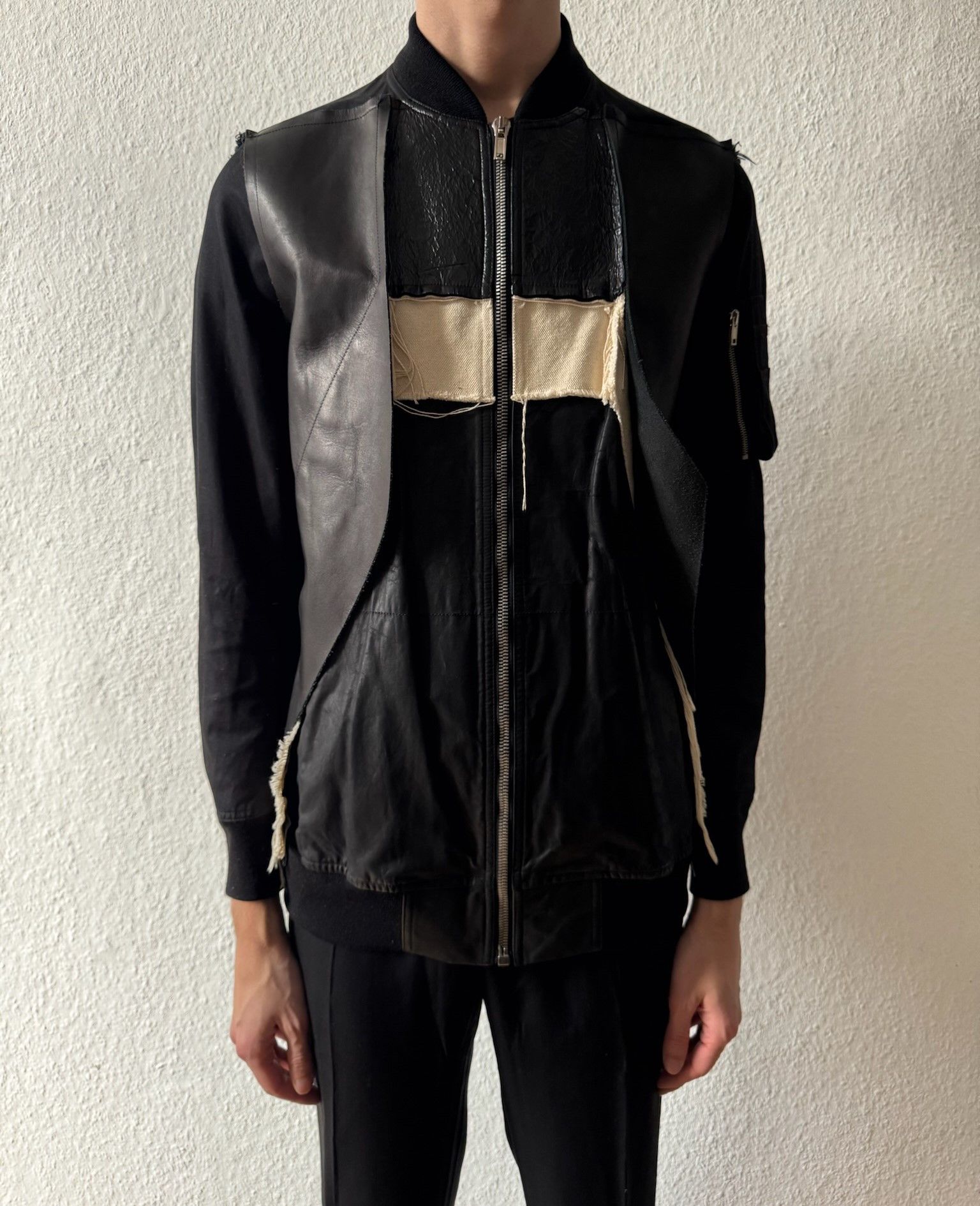 Rick Owens Runway S/S 16 "CYCLOPS" Patchwork Bomber Jacket Rick Owens Size US M / EU 48-50 / 2 - 22 Thumbnail