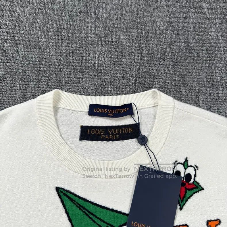 Louis Vuitton Louis Vuitton White paper airplane cartoon pattern knitted Size US XL / EU 56 / 4 - 2 Thumbnail
