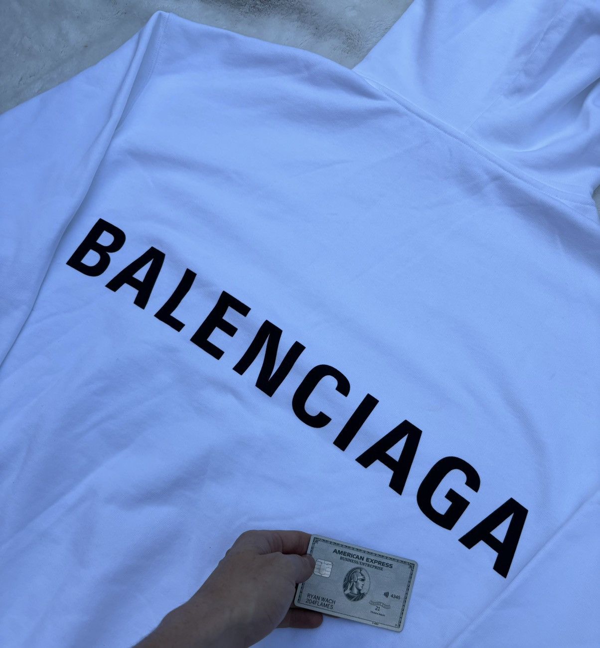Balenciaga Balenciaga White/Black Back Logo Hoodie Size US XL / EU 56 / 4 - 2 Thumbnail