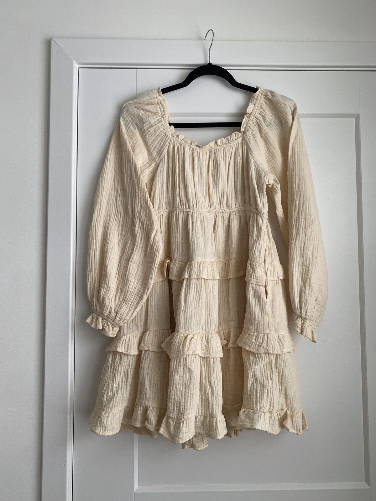 Other &merci taupe brown Puff Sleeve Babydoll ruffled Mini sz S Size S / US 4 / IT 40 - 10 Thumbnail