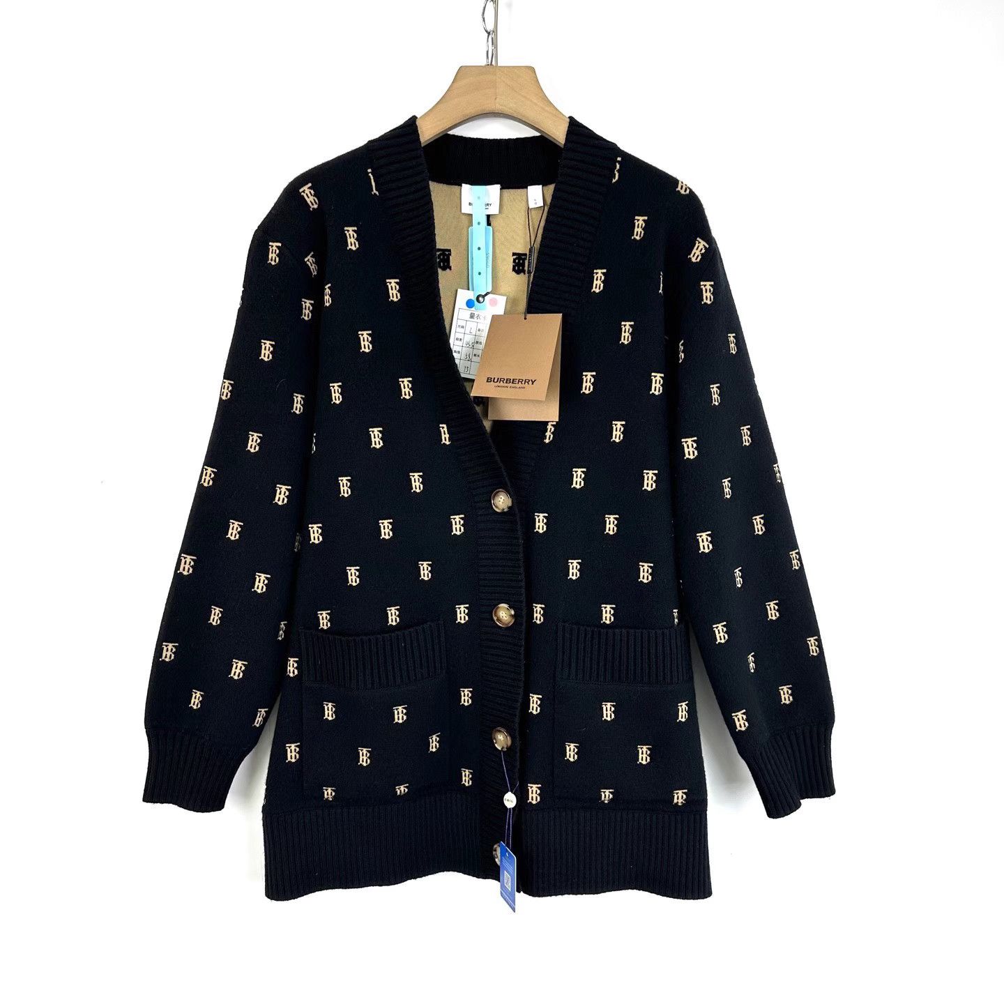 Burberry Burberry All-Over TB Logo Knit Cardigan K12 Size US L / EU 52-54 / 3 - 1 Thumbnail
