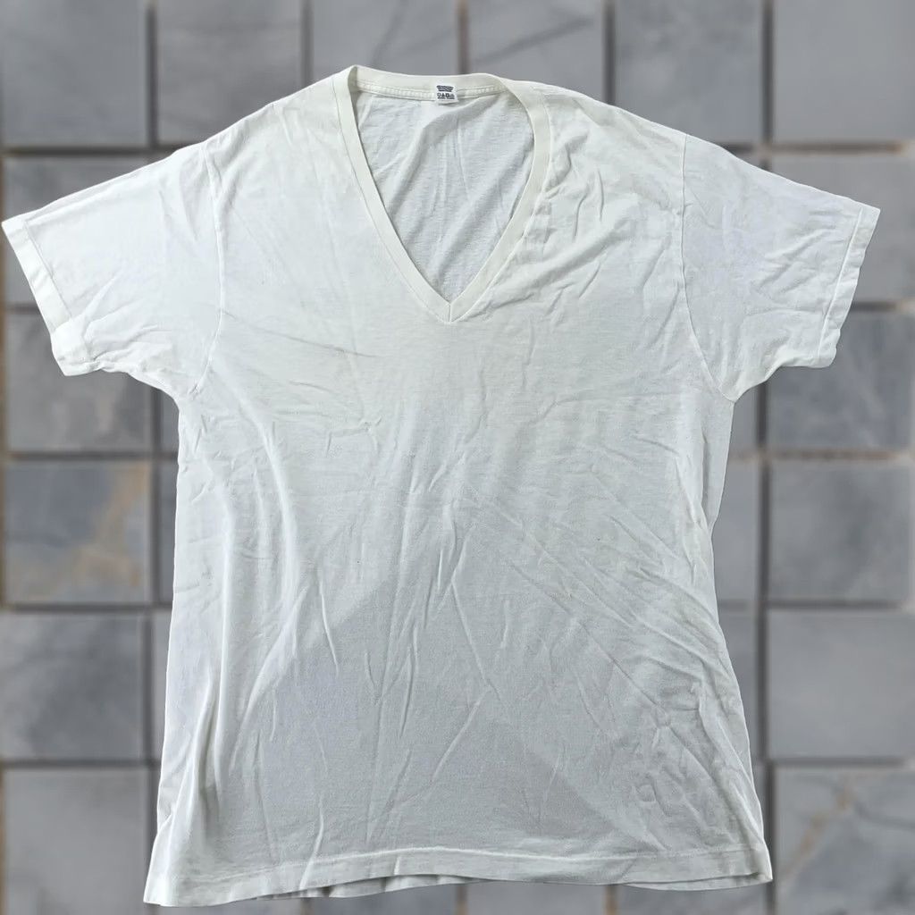 Jockey Vtg Jockey Blank White Deep V Neck Shirt Mens Medium Undershirt Classic Tee Size US M / EU 48-50 / 2 - 1 Thumbnail