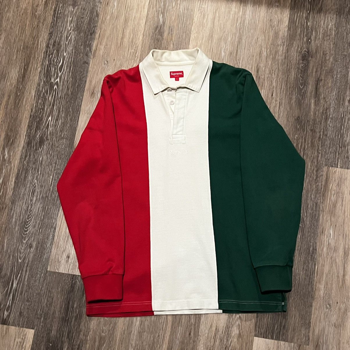 Supreme Supreme Split Box Logo Rugby Top Size US L / EU 52-54 / 3 - 3 Thumbnail